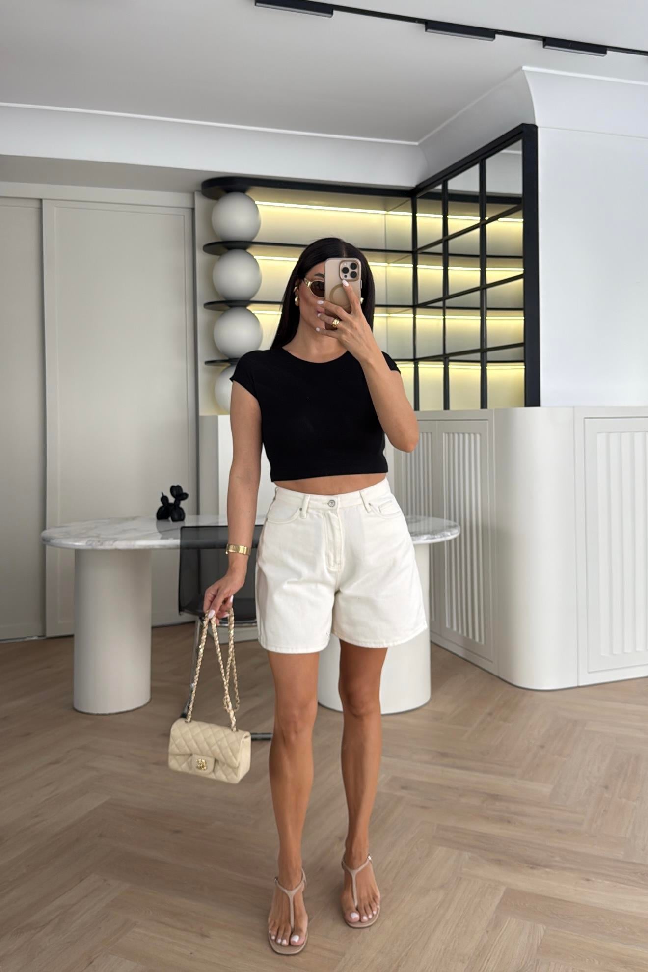 EKRU ŞEHİR BOY MOM ŞORT 