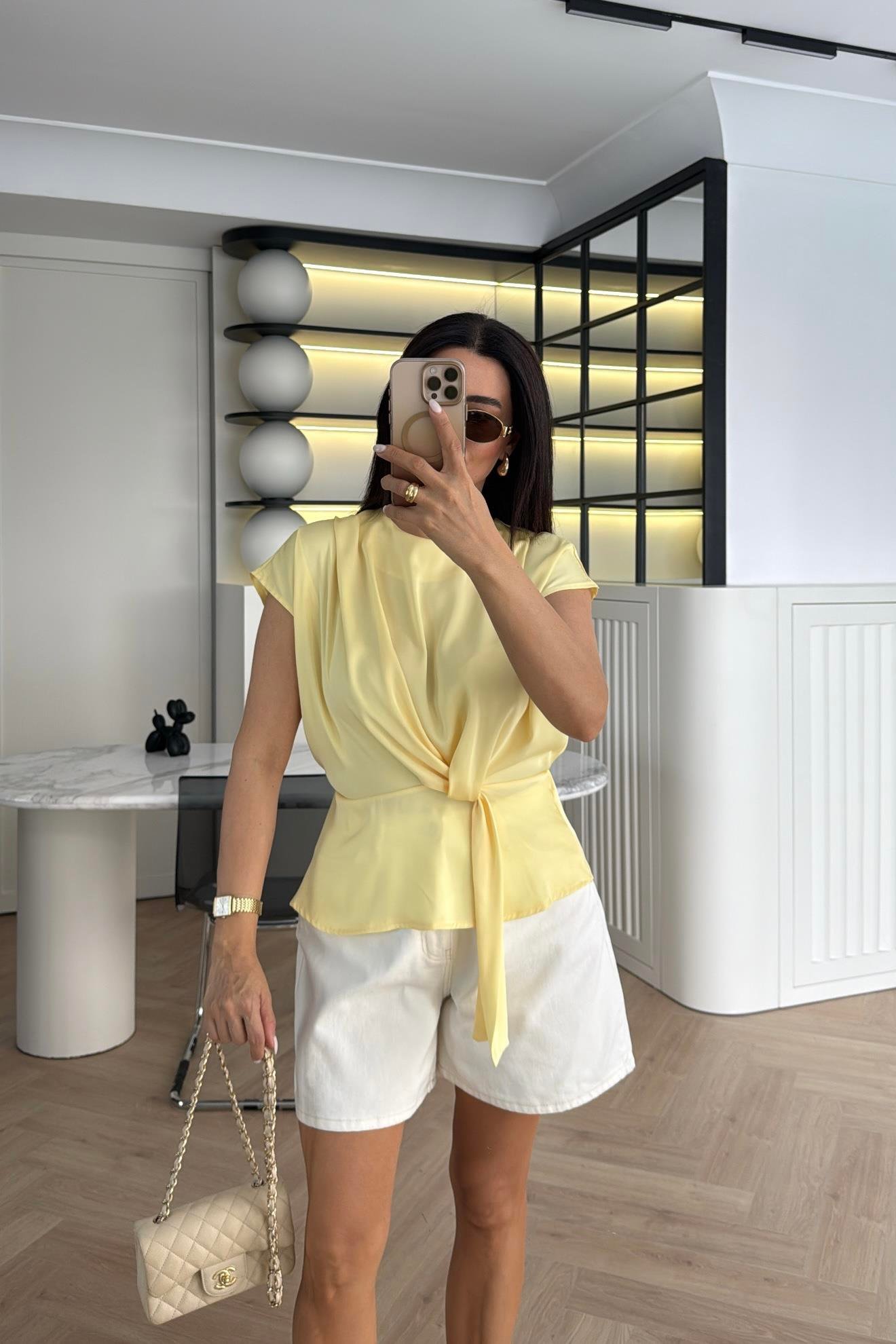 EKRU ŞEHİR BOY MOM ŞORT 