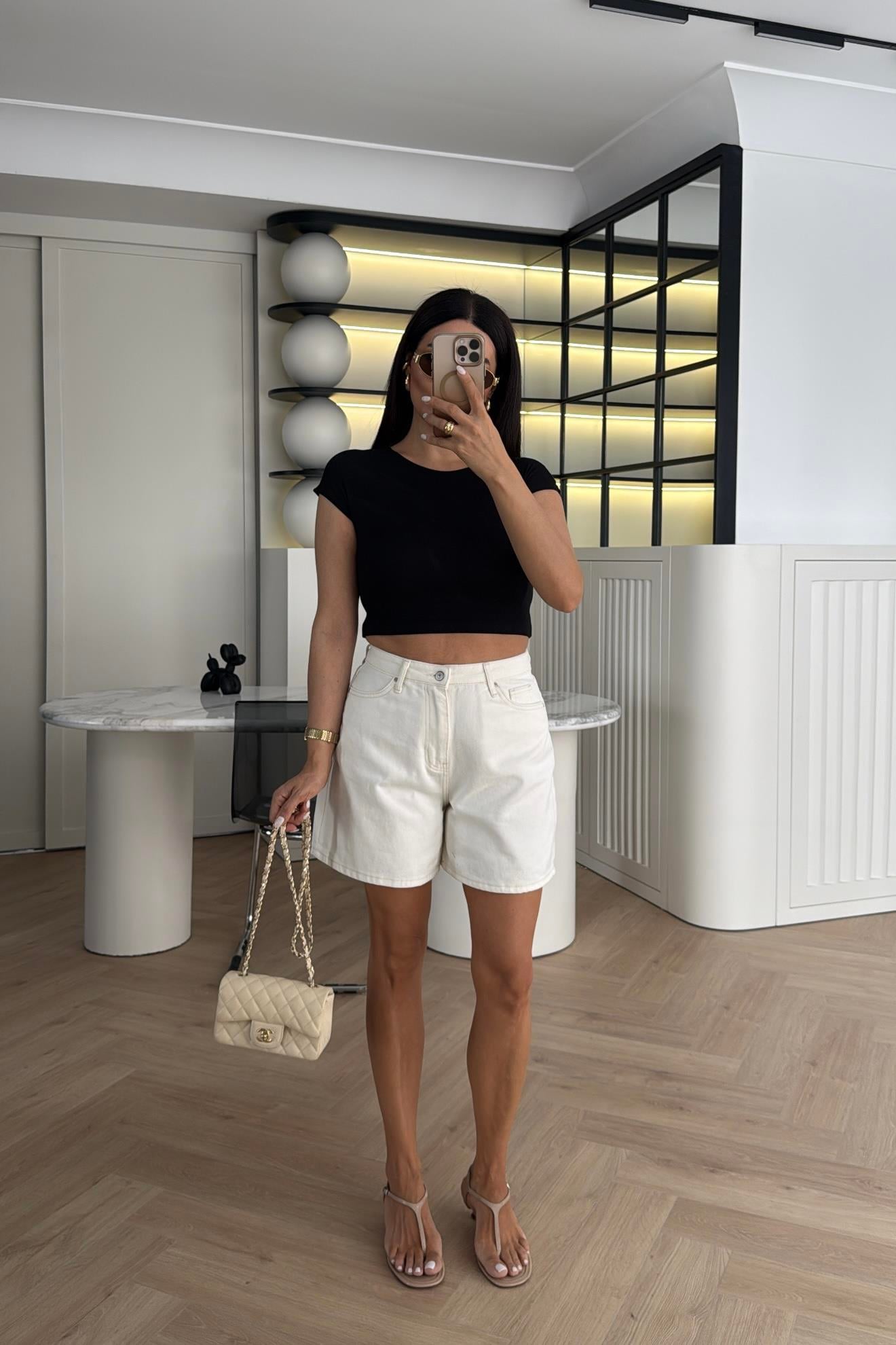 EKRU ŞEHİR BOY MOM ŞORT 