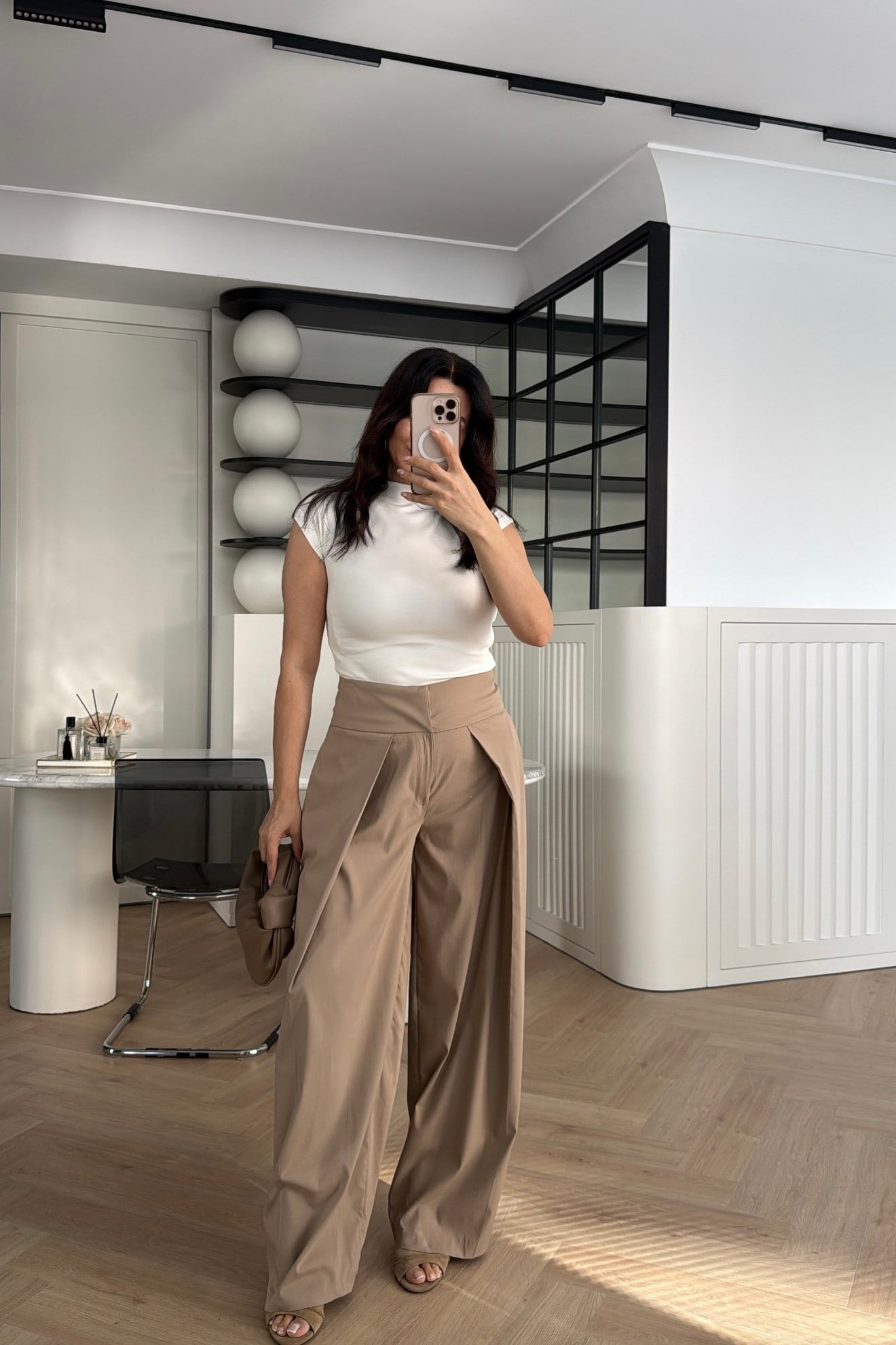 GENİŞ PİLİLİ PANTOLON CAMEL 
