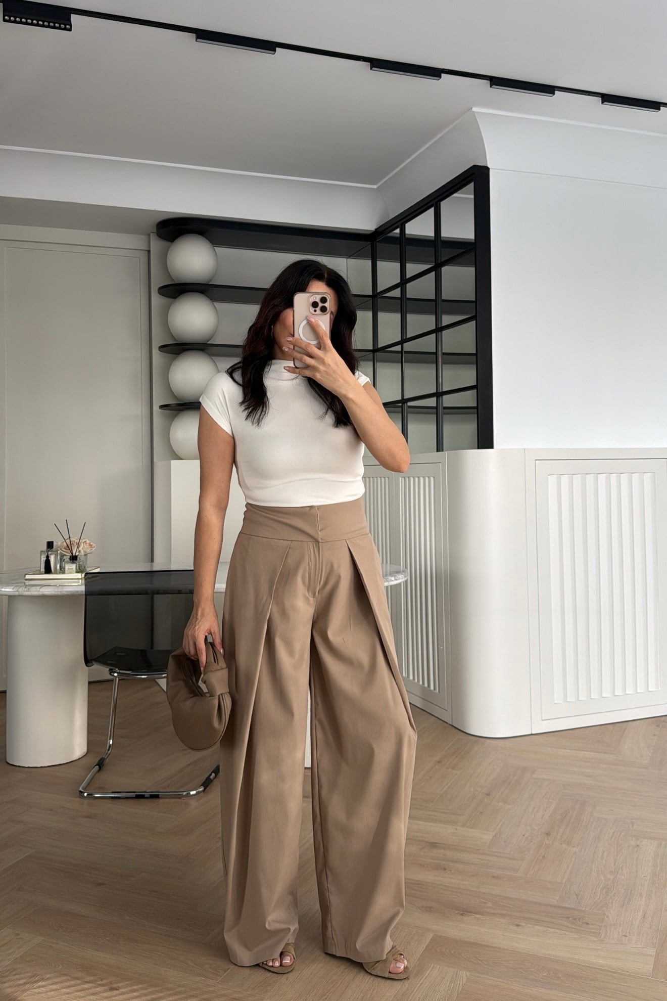 GENİŞ PİLİLİ PANTOLON CAMEL 