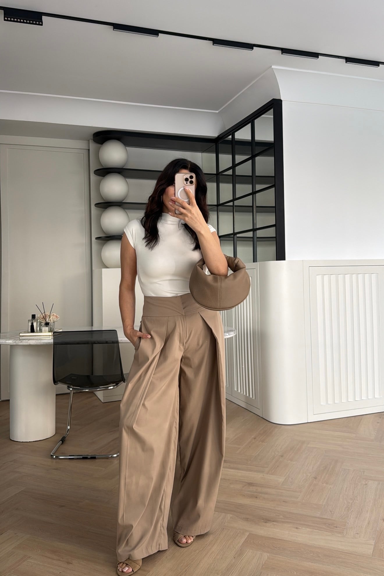 GENİŞ PİLİLİ PANTOLON CAMEL 