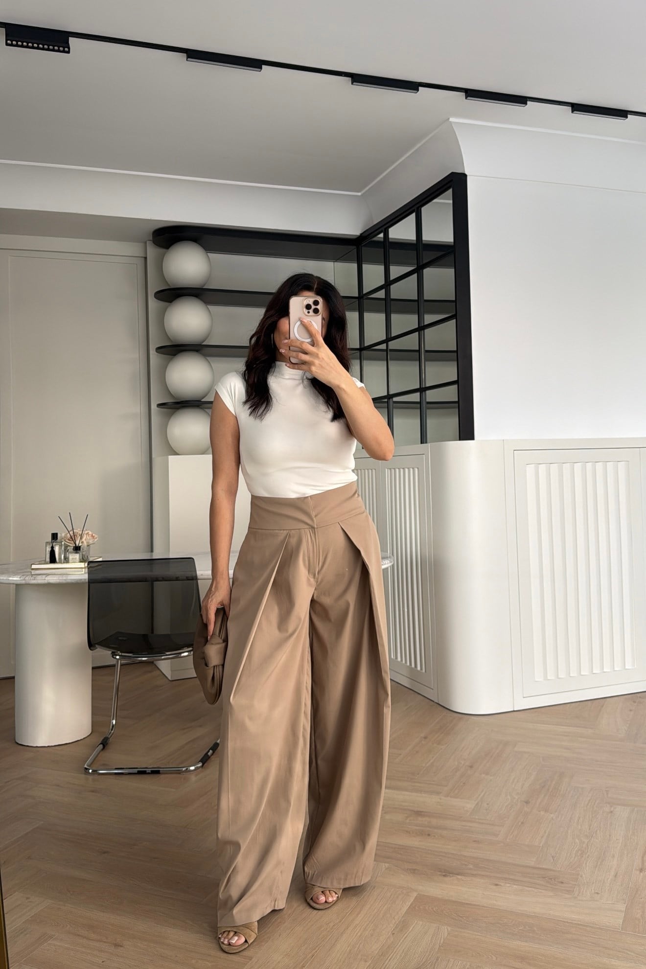 GENİŞ PİLİLİ PANTOLON CAMEL 