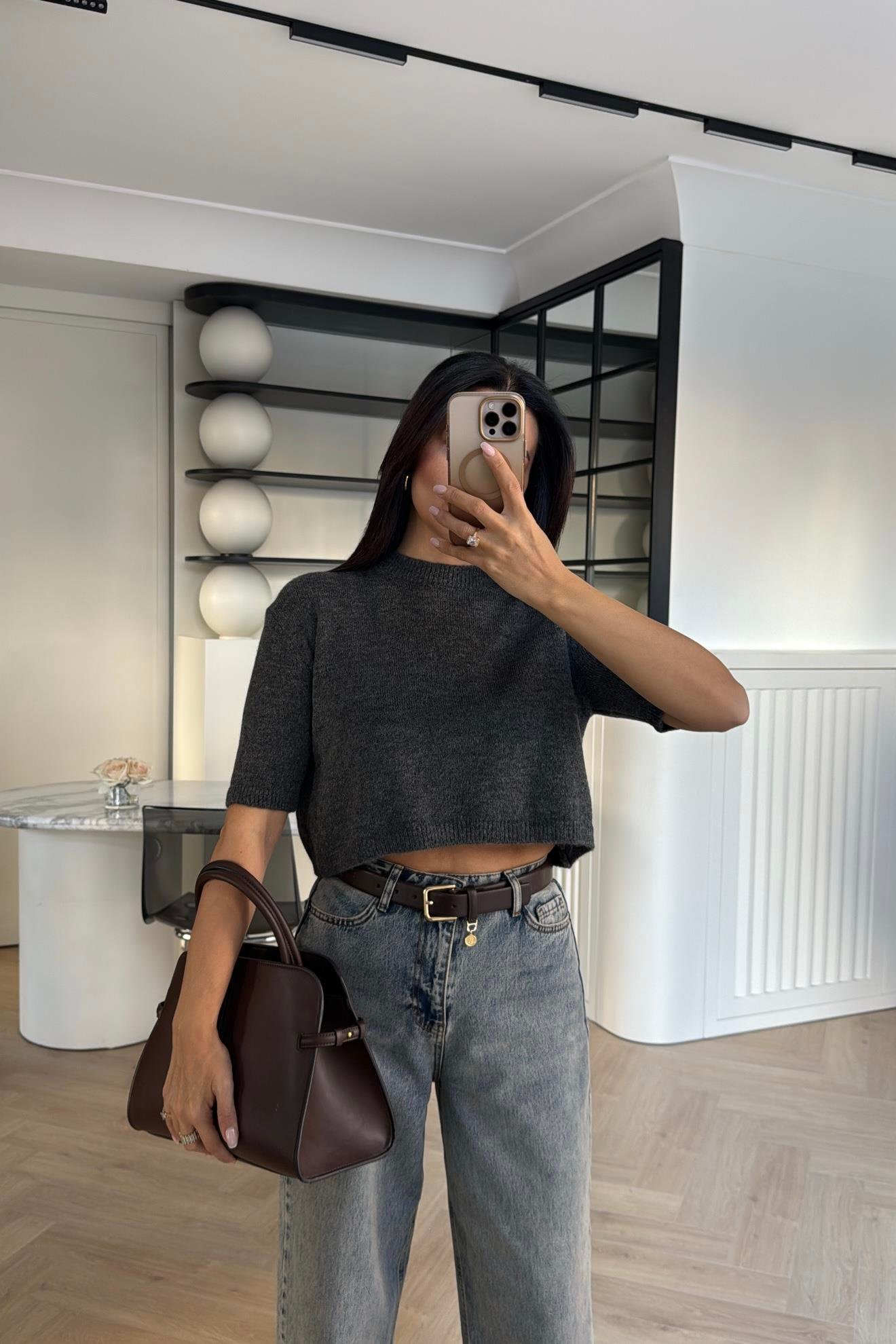 GRİ İHRACAT CROP TRİKO 