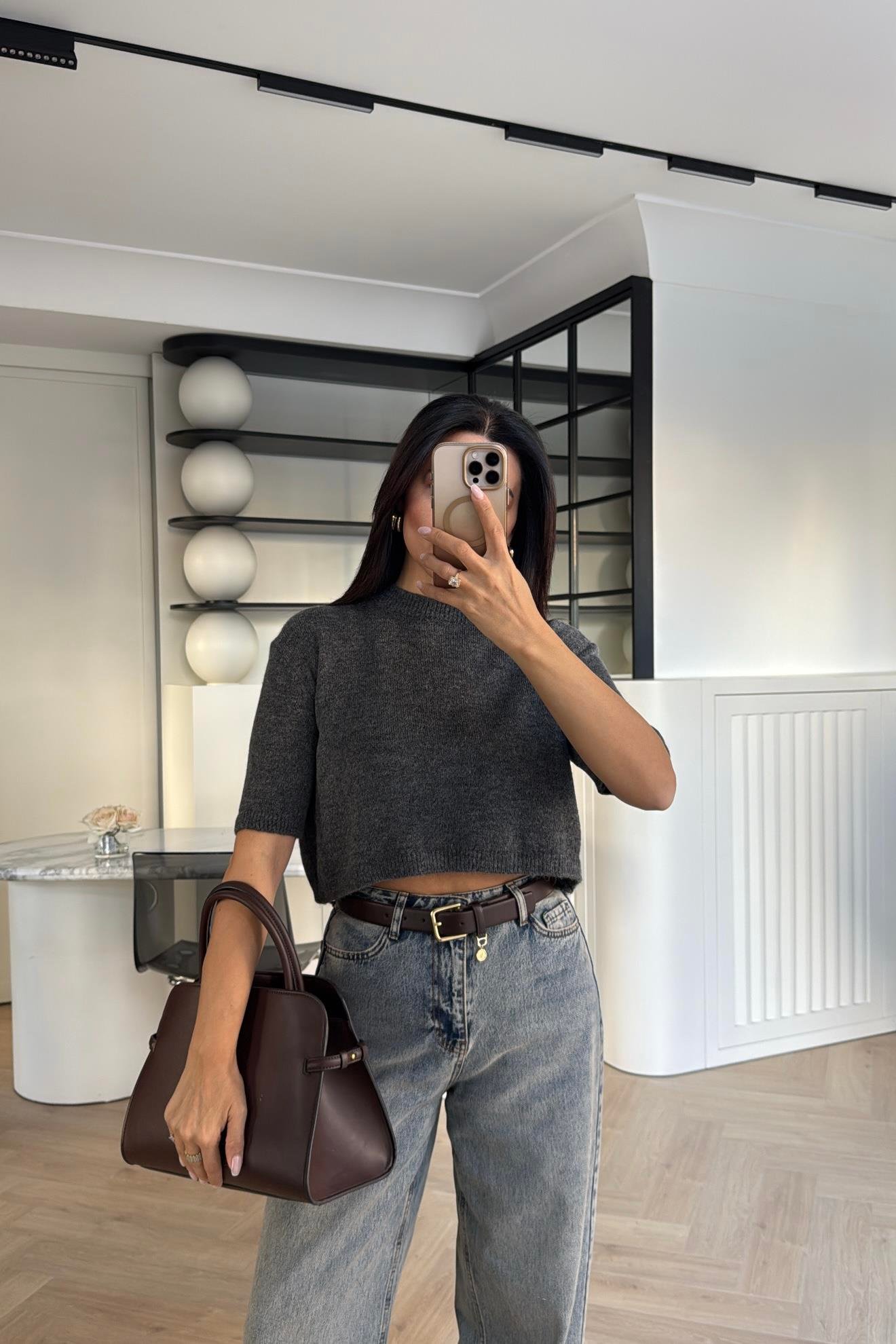 GRİ İHRACAT CROP TRİKO 