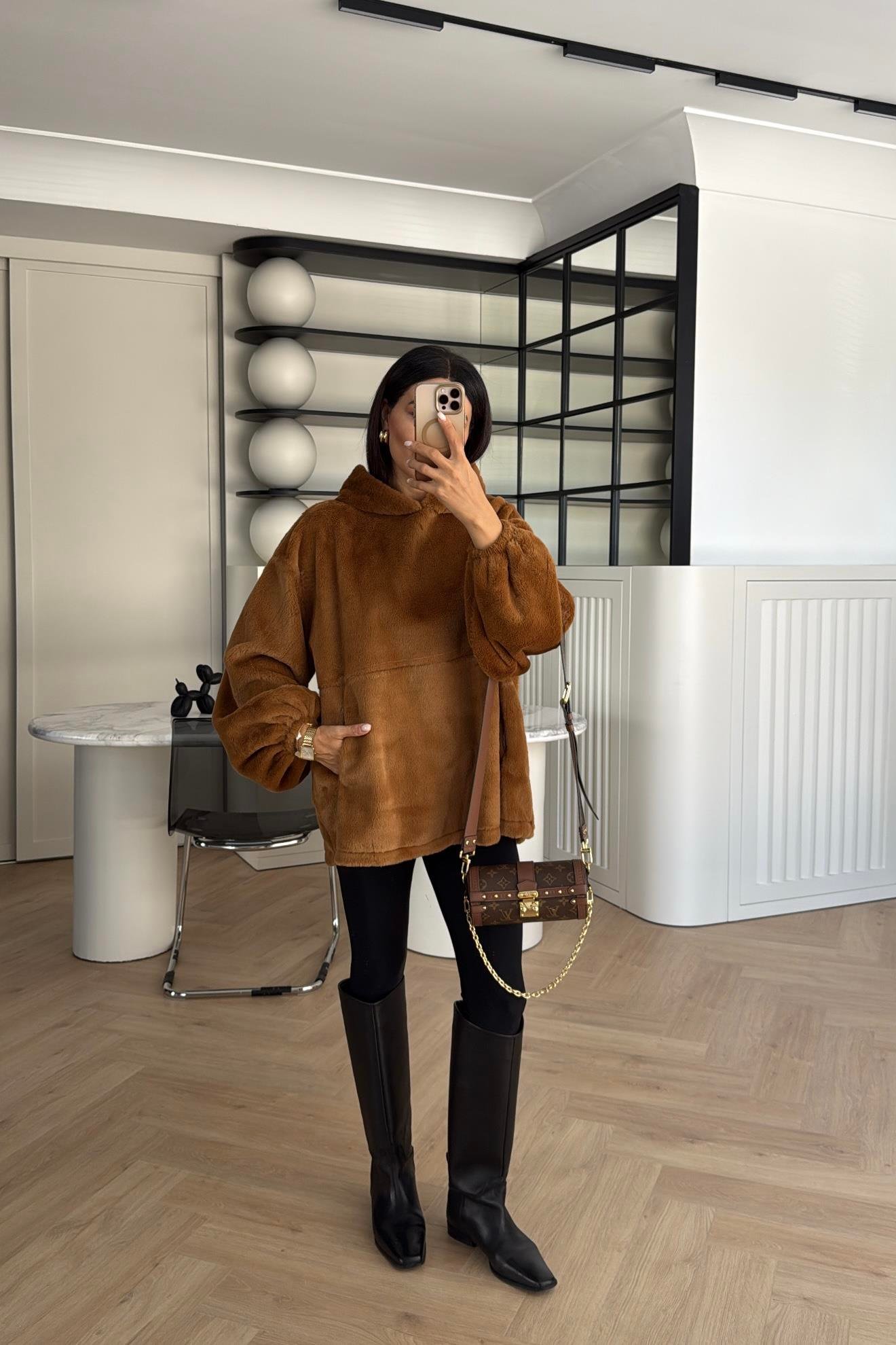 HARDAL MASSİ MODEL CEPLİ PELUŞ SWEATSHİRT