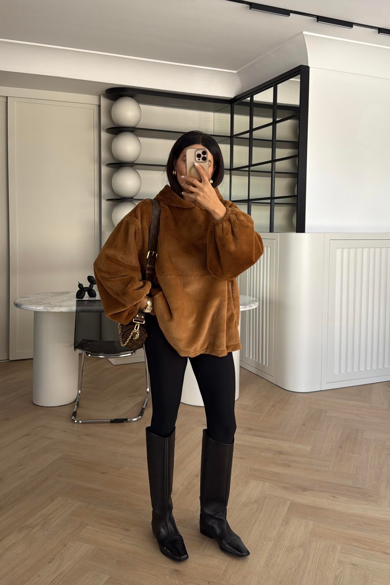 HARDAL MASSİ MODEL CEPLİ PELUŞ SWEATSHİRT