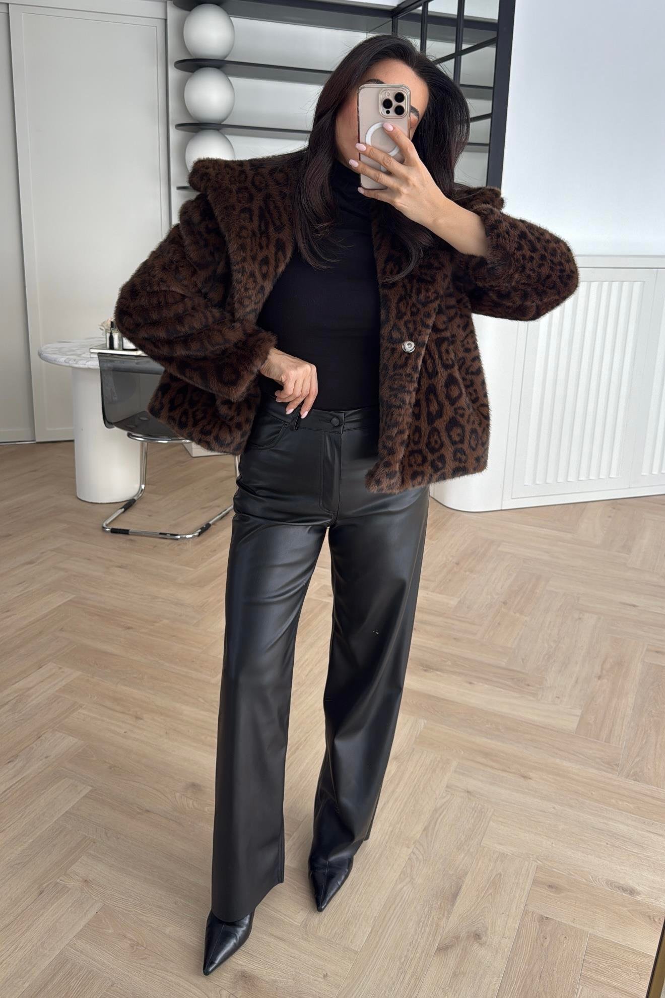 İTHAL KUMAŞ YUMUŞAK DERİ PANTOLON SİYAH