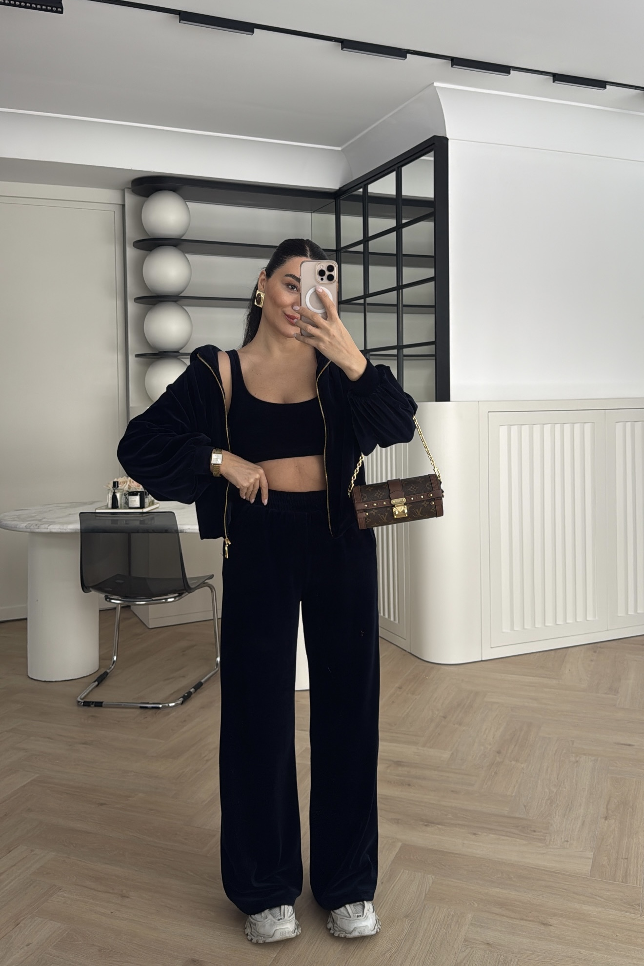 KADİFE TAKIM ÜÇLÜ LACİVERT 