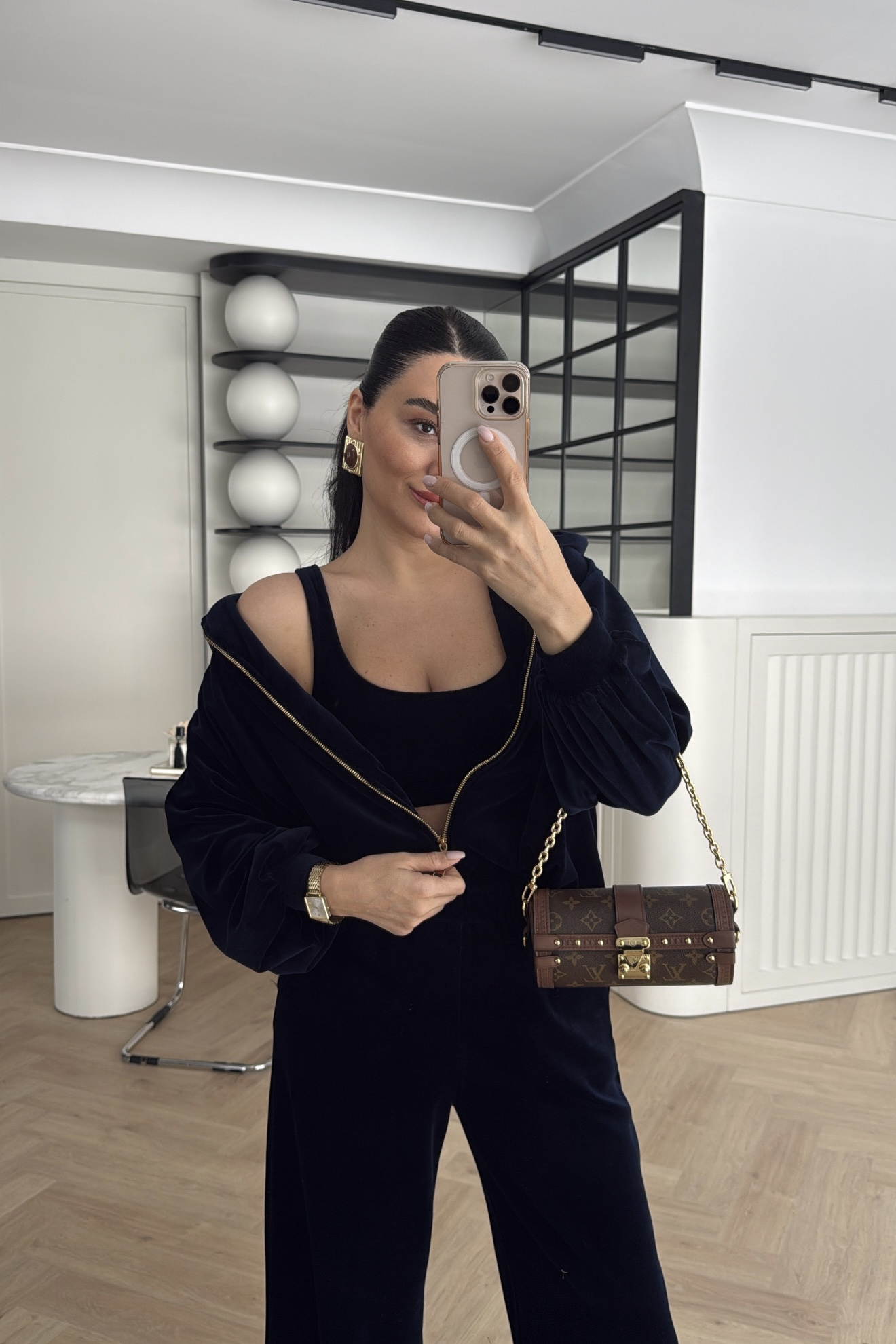 KADİFE TAKIM ÜÇLÜ LACİVERT 