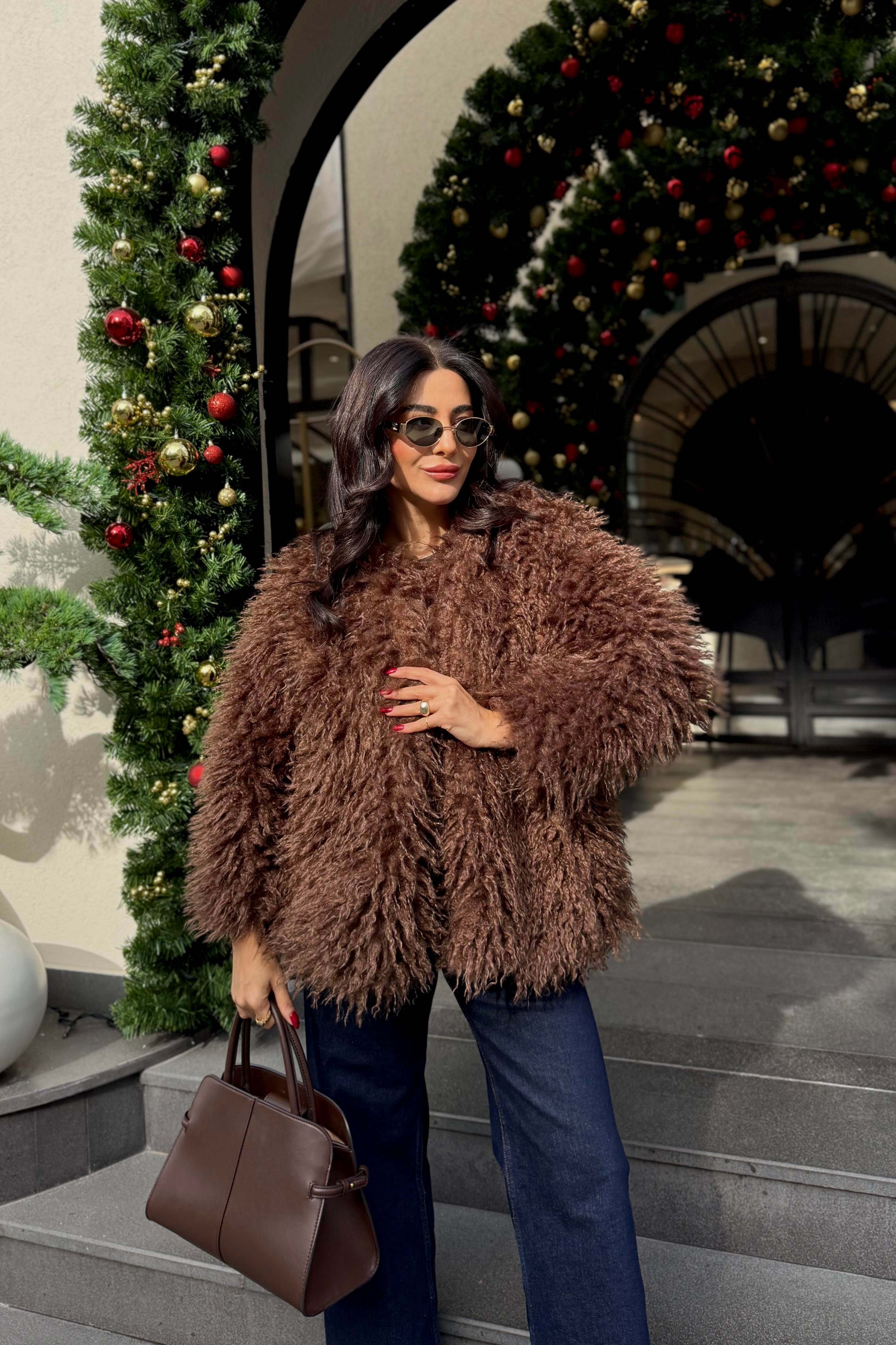 KAHVE ASTARLI KIVIRCIK KÜRK