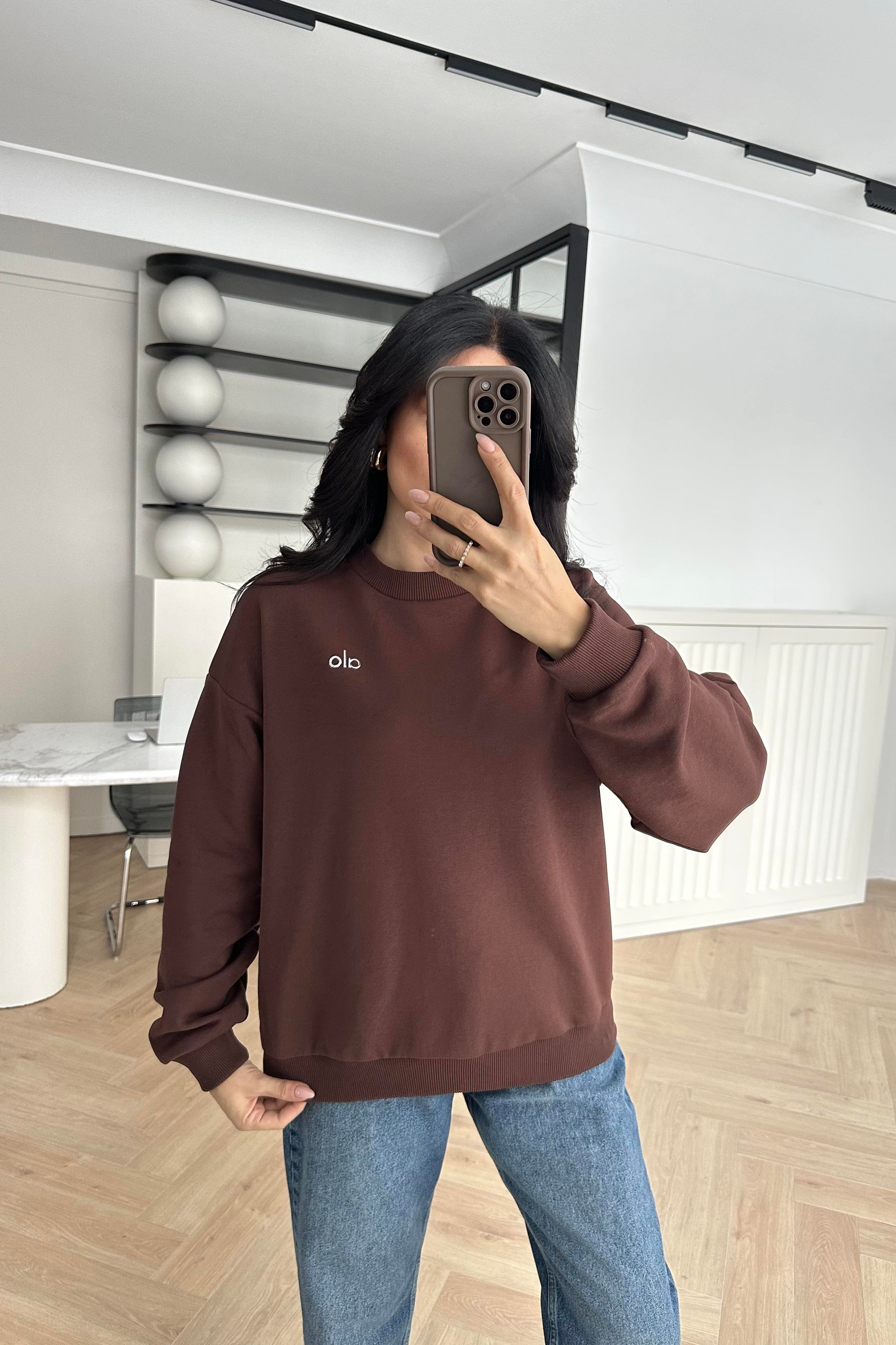 Kahve Logolu Özel Üretim Sweatshirt