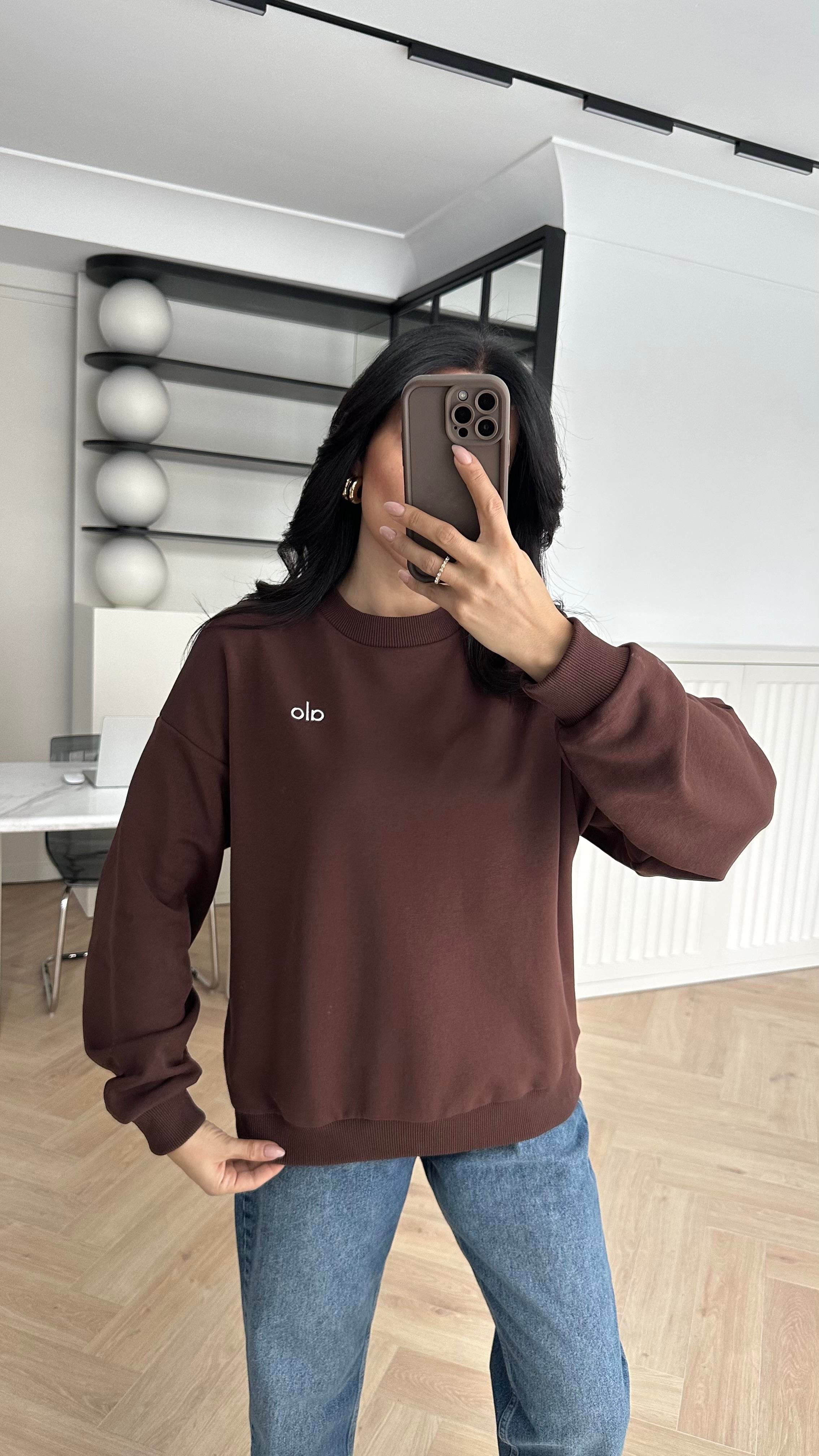 Kahve Logolu Özel Üretim Sweatshirt