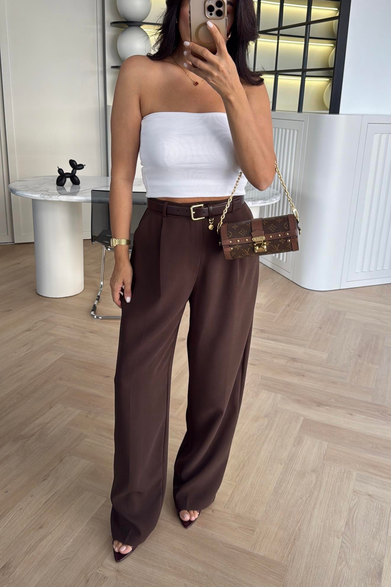 KAHVE PREMİUM SERİ PALAZZO PANTOLON 