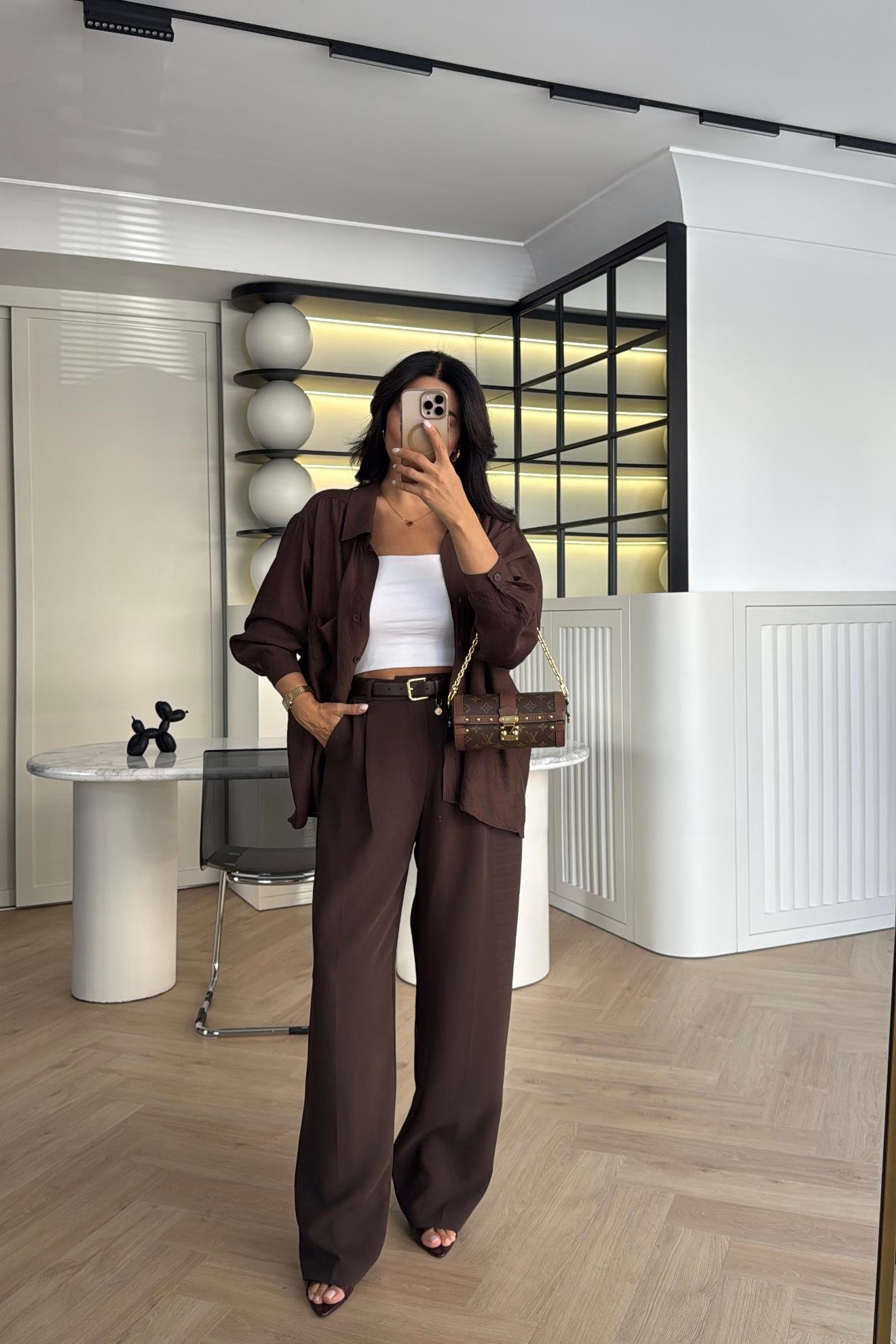 KAHVE PREMİUM SERİ PALAZZO PANTOLON 