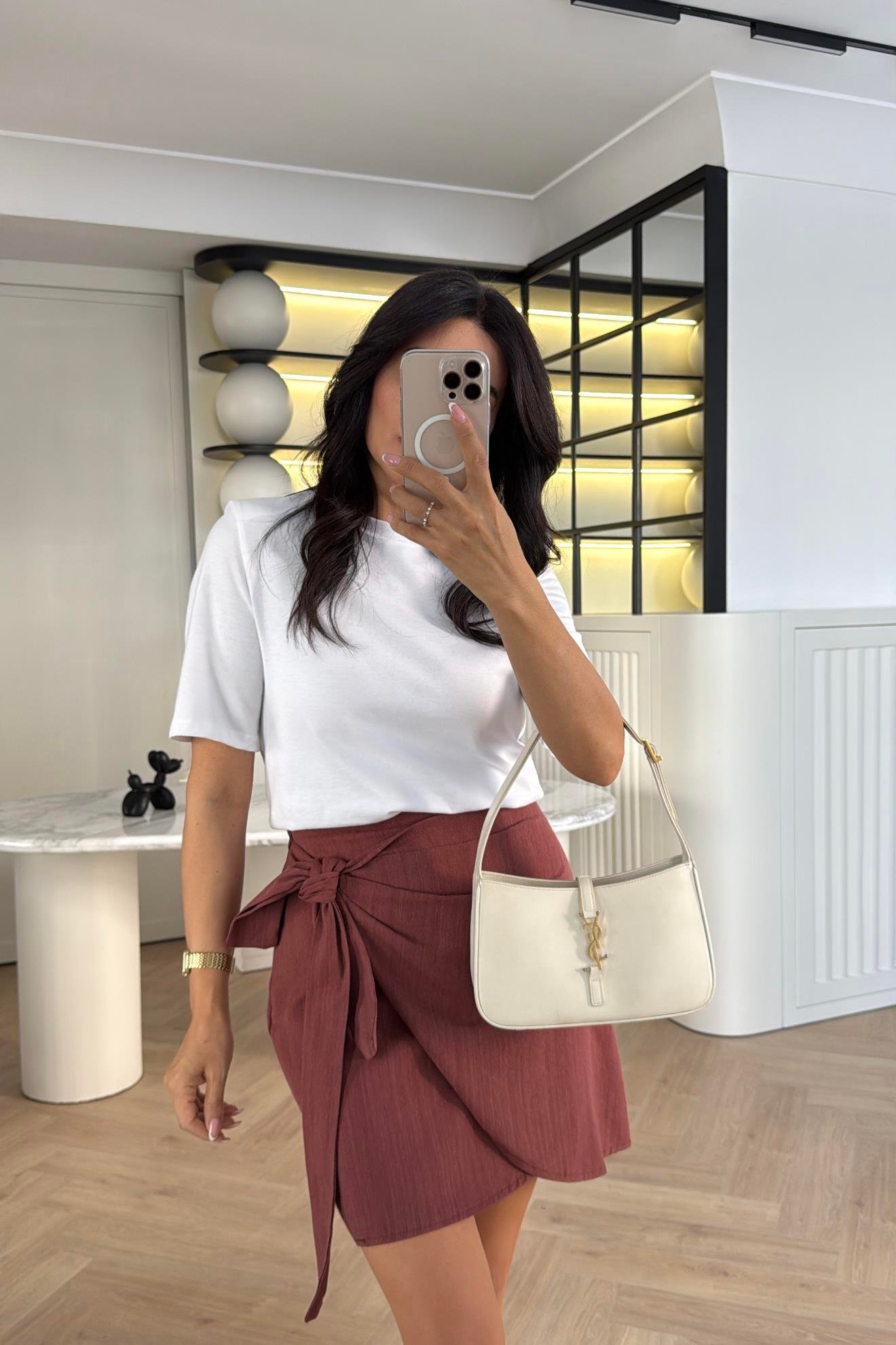 KİREMİT YANDAN BAĞLAMALI ASTARLI ŞEHİR BOY KETEN ETEK