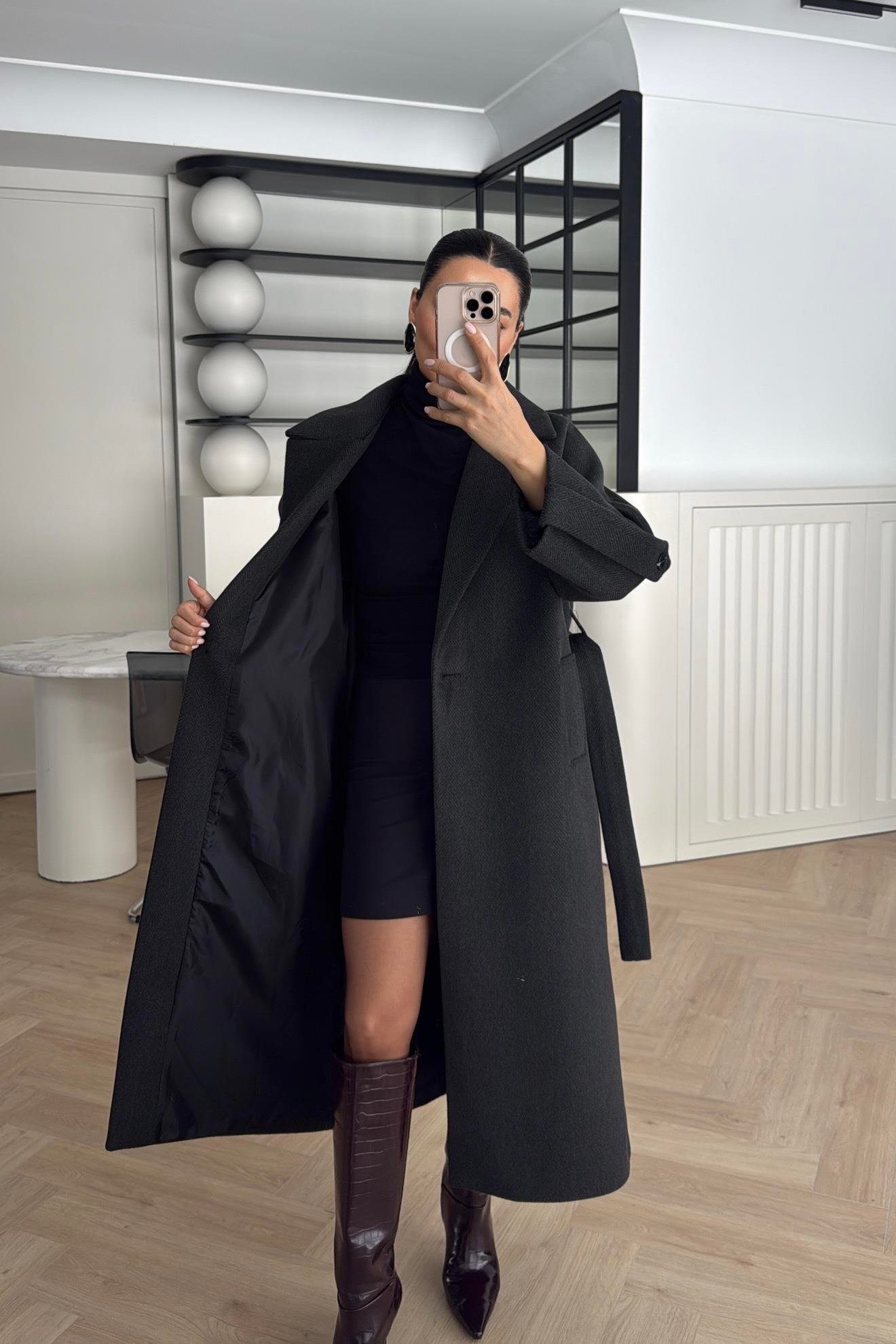 KOL DETAY BALIKSIRTI PREMİUM KAŞE KABAN SİYAH