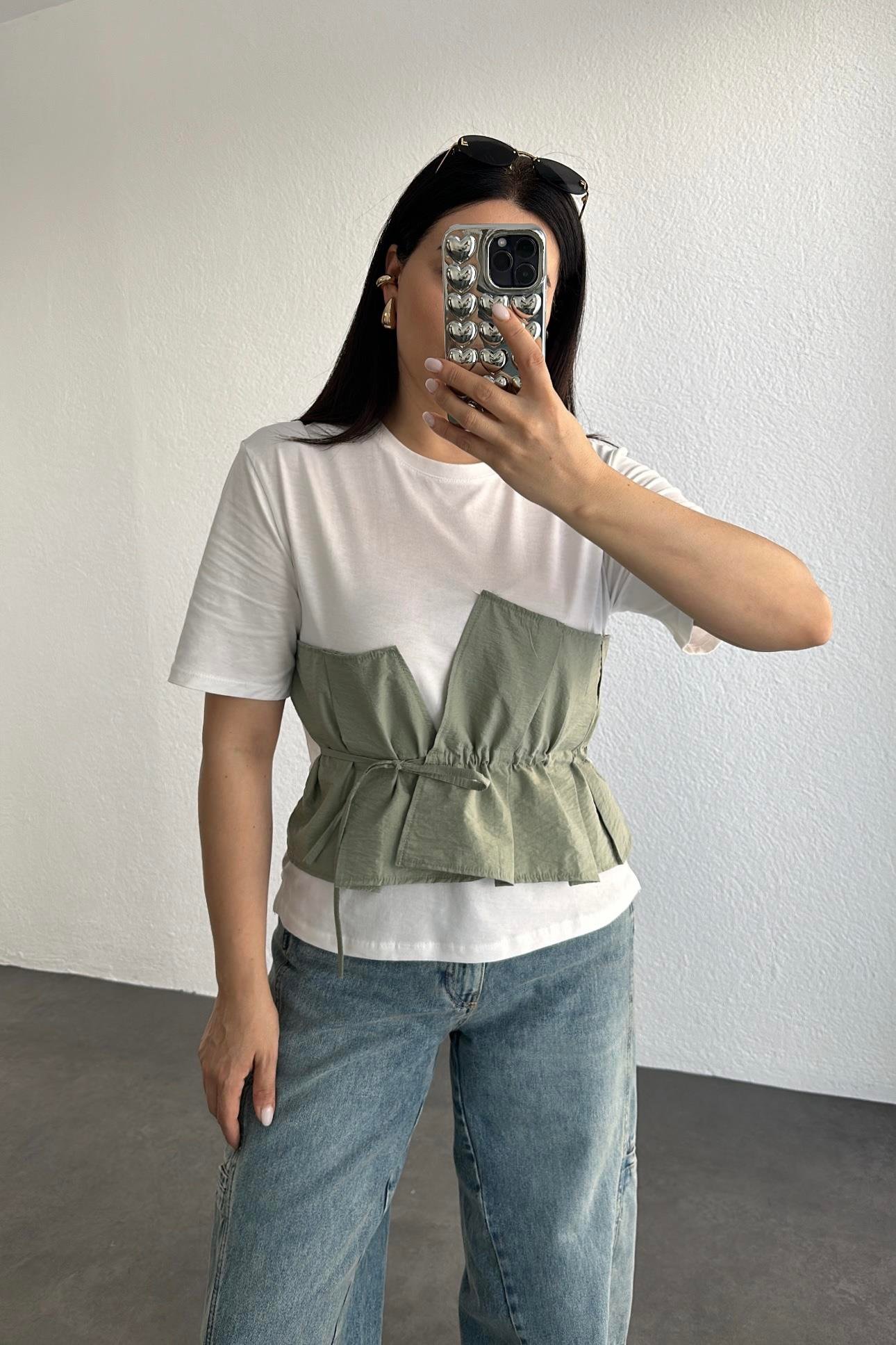 Korsajlı Tişört Mint