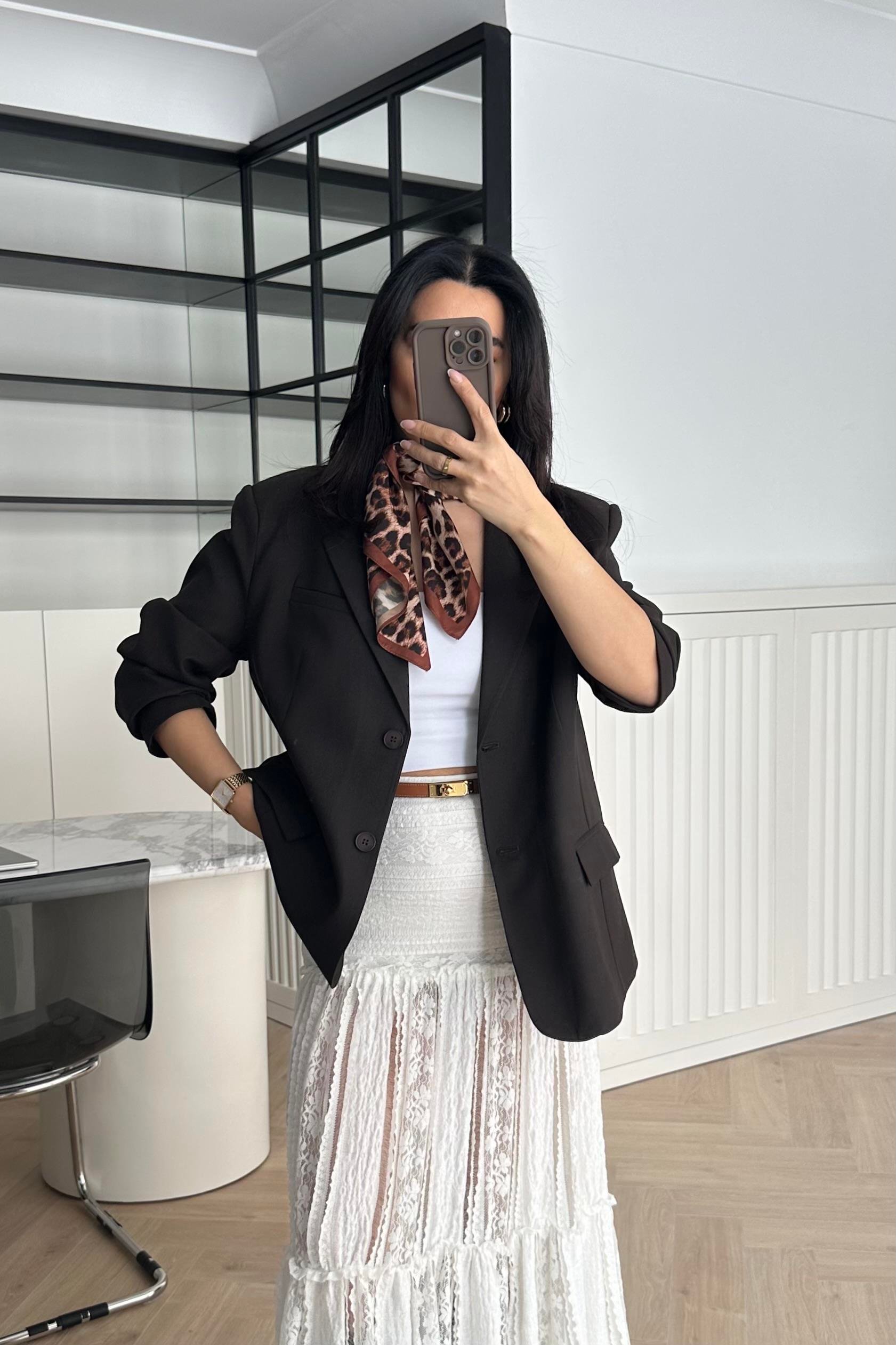 Koyu Kahve Astarlı Premium Lazer Ceket