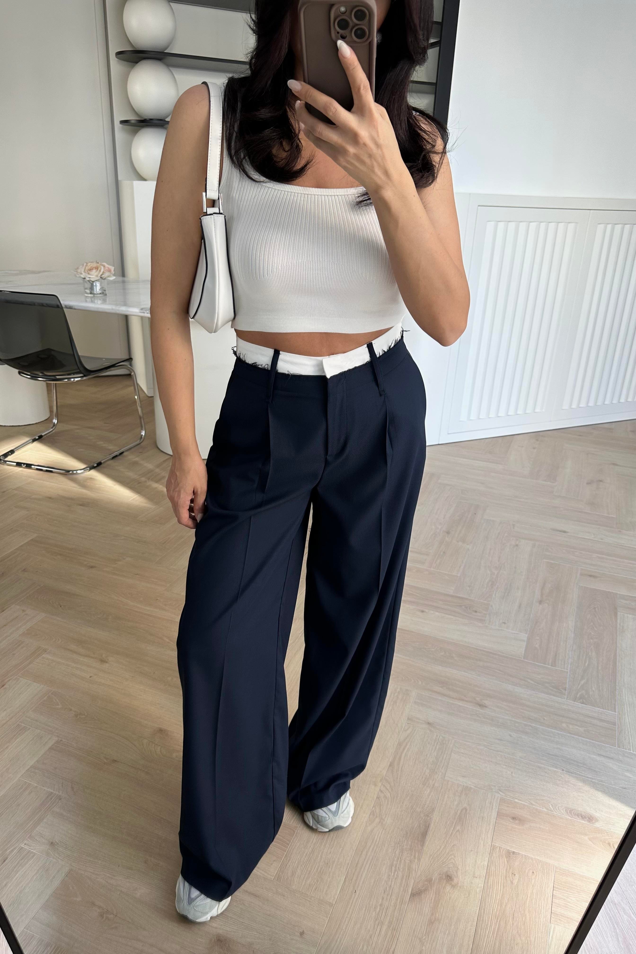 Laci Bel Detaylı Premium Palazzo Pantolon