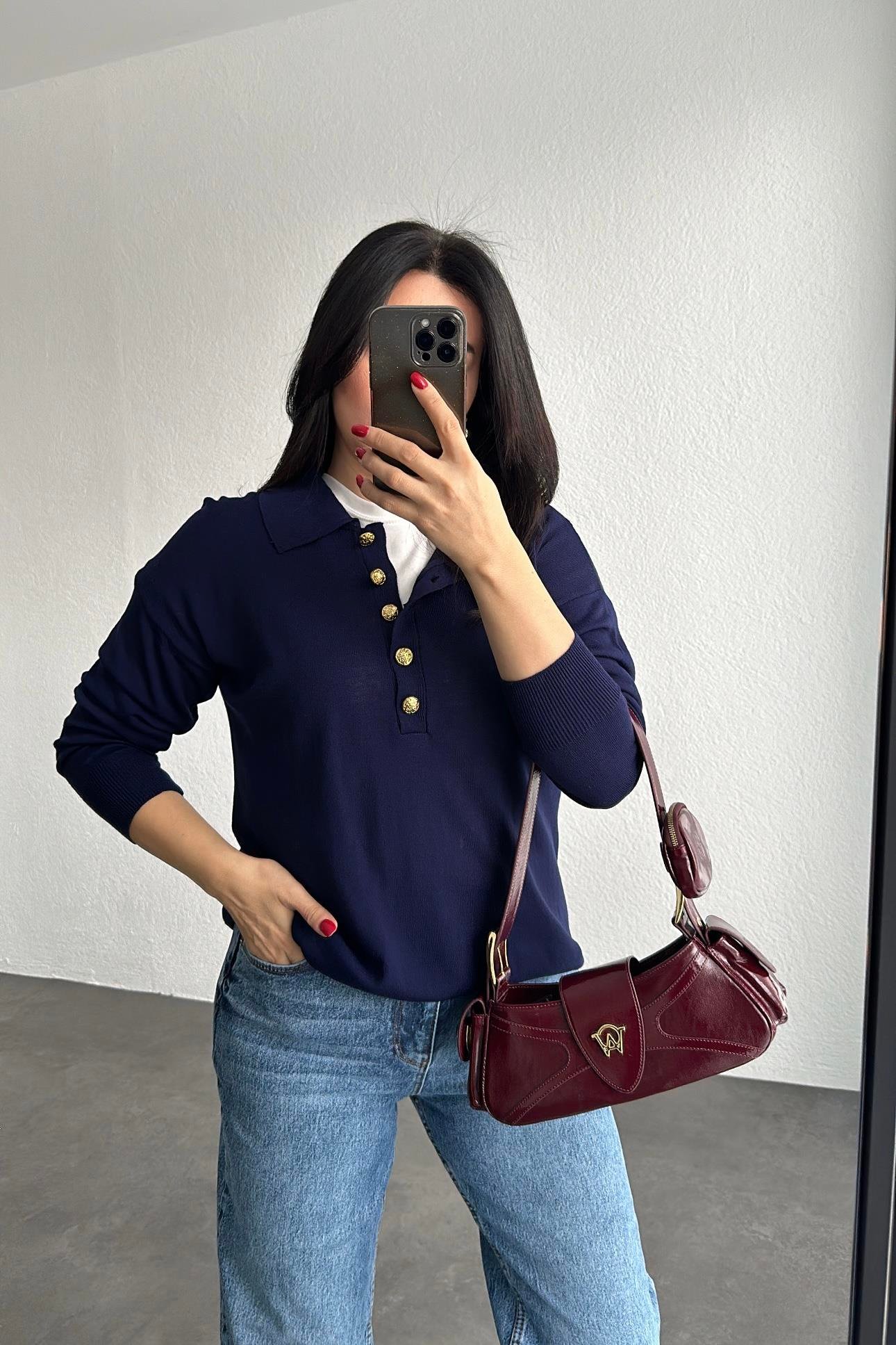 Laci Gold Düğmeli Polo Yaka Triko