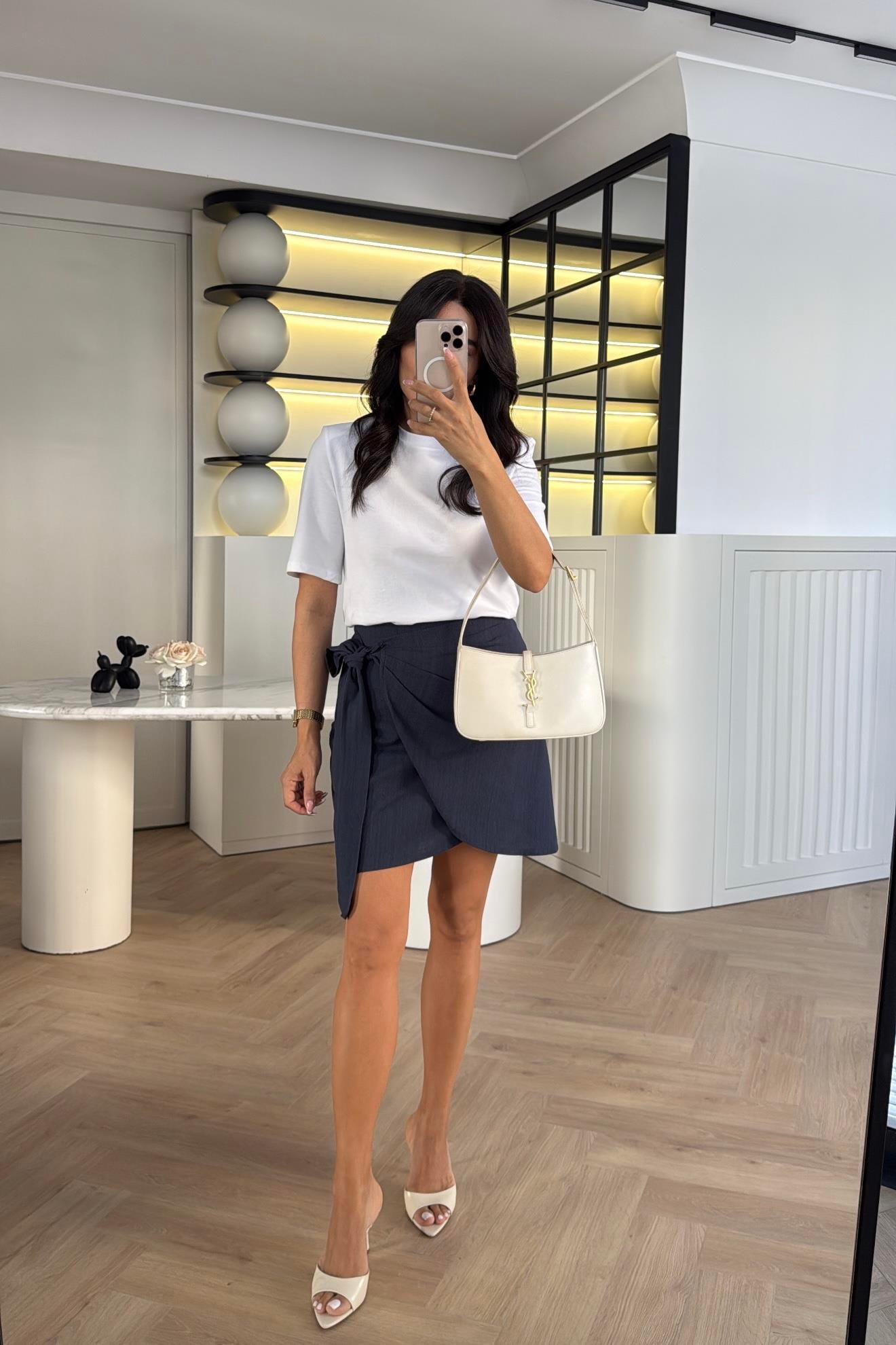 LACİ YANDAN BAĞLAMALI ASTARLI ŞEHİR BOY KETEN ETEK