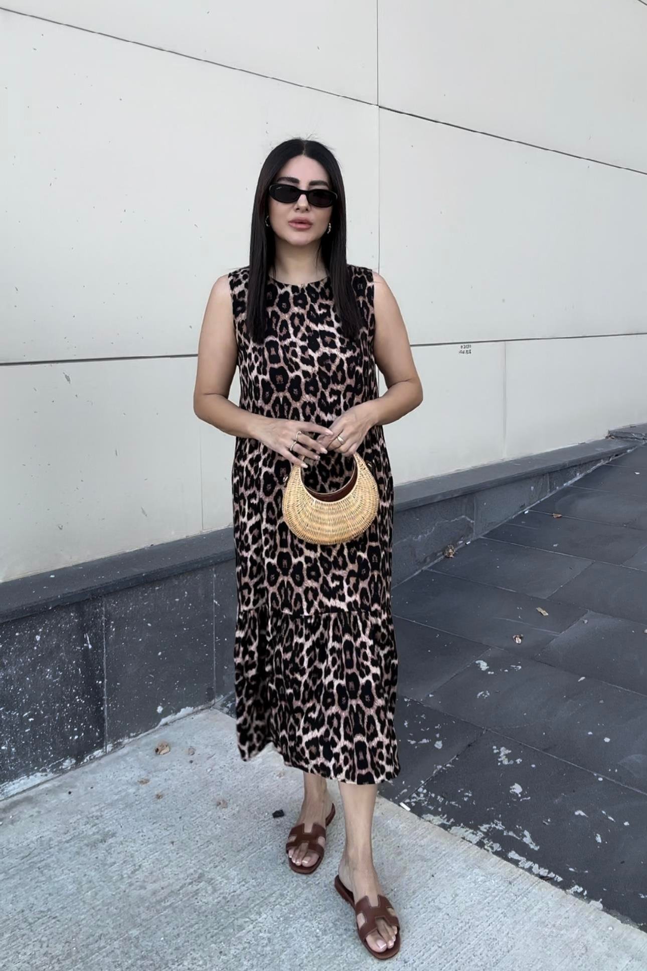 Leopar Kolsuz Elbise 
