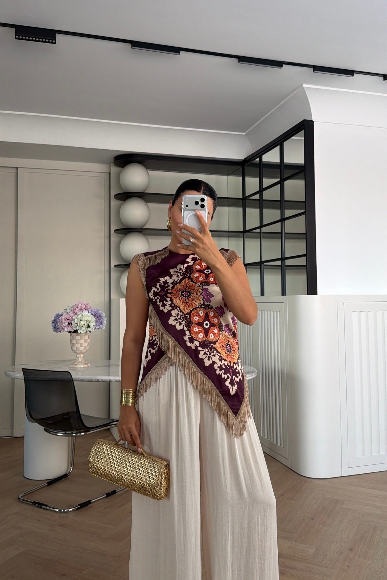 MARKA MODEL ASİMETRİK PÜSKÜLLÜ BLUZ MÜRDÜM 
