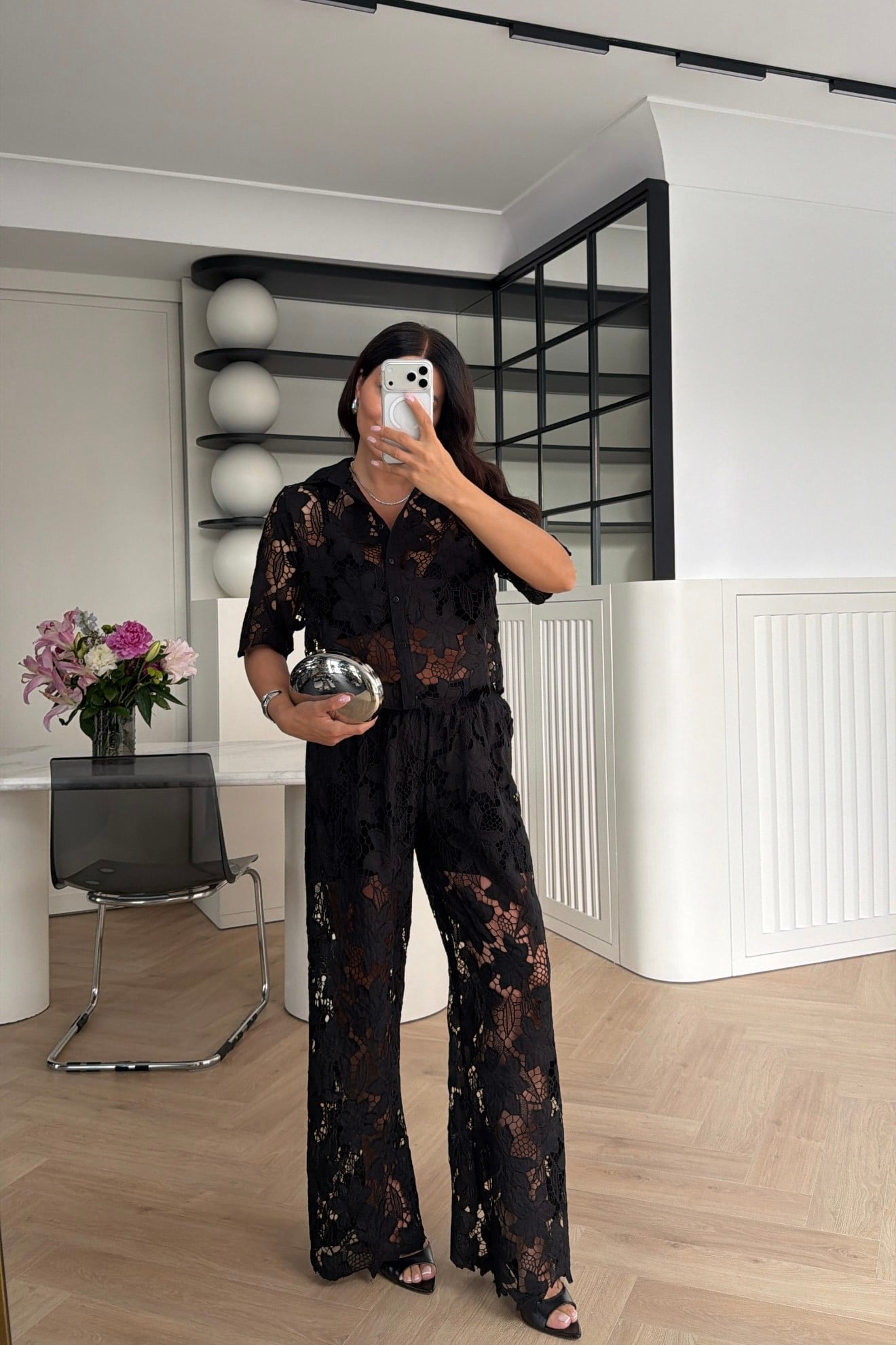 MARKA MODEL DANTEL GÖMLEK PANTOLON TAKIM SİYAH