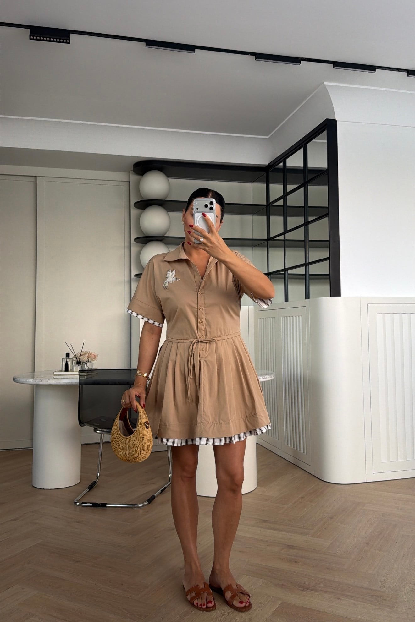 MARKA MODEL PİLELİ ELBİSE BEJ 