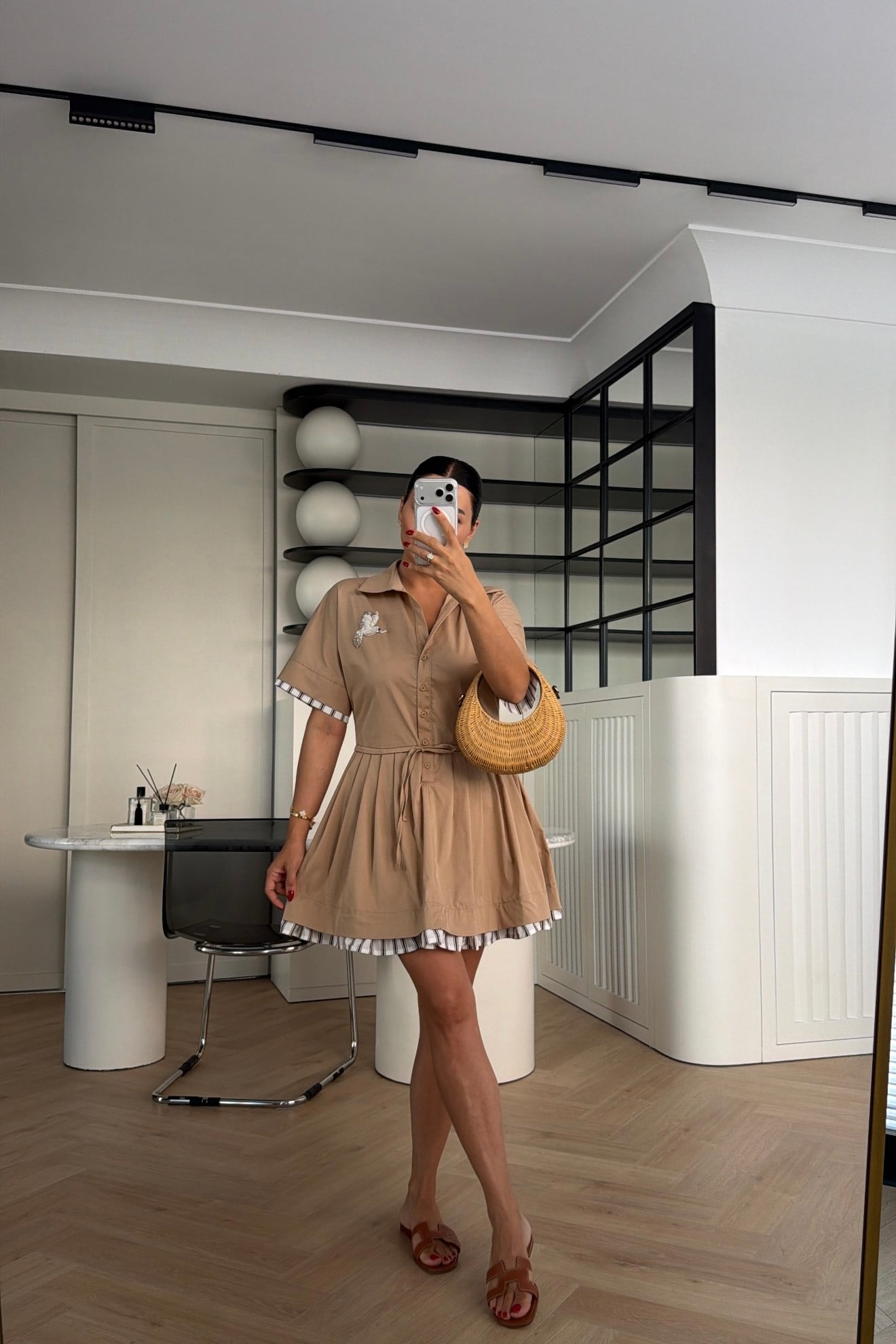 MARKA MODEL PİLELİ ELBİSE BEJ 