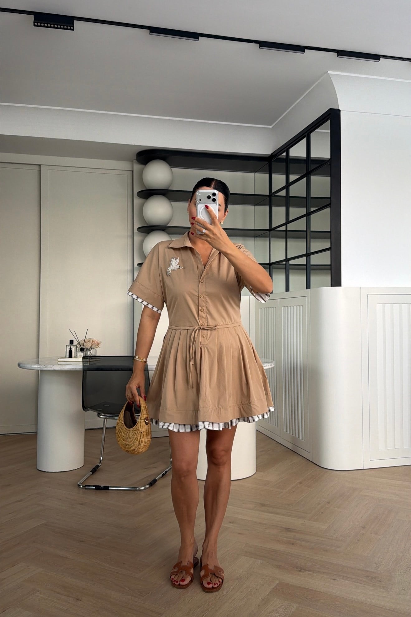 MARKA MODEL PİLELİ ELBİSE BEJ 