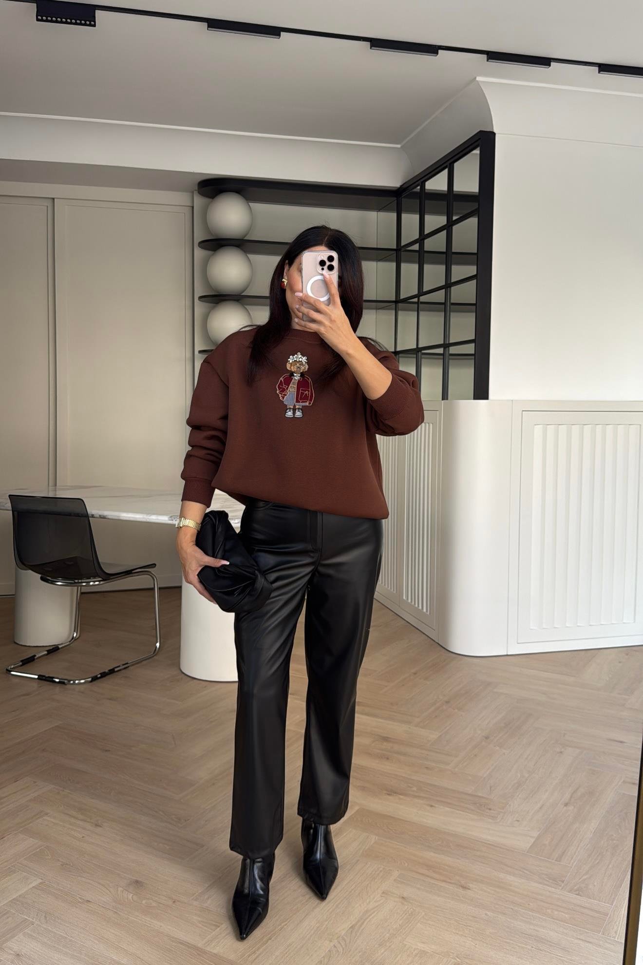 MARKA MODEL YÜKSEL BEL DERİ PANTOLON