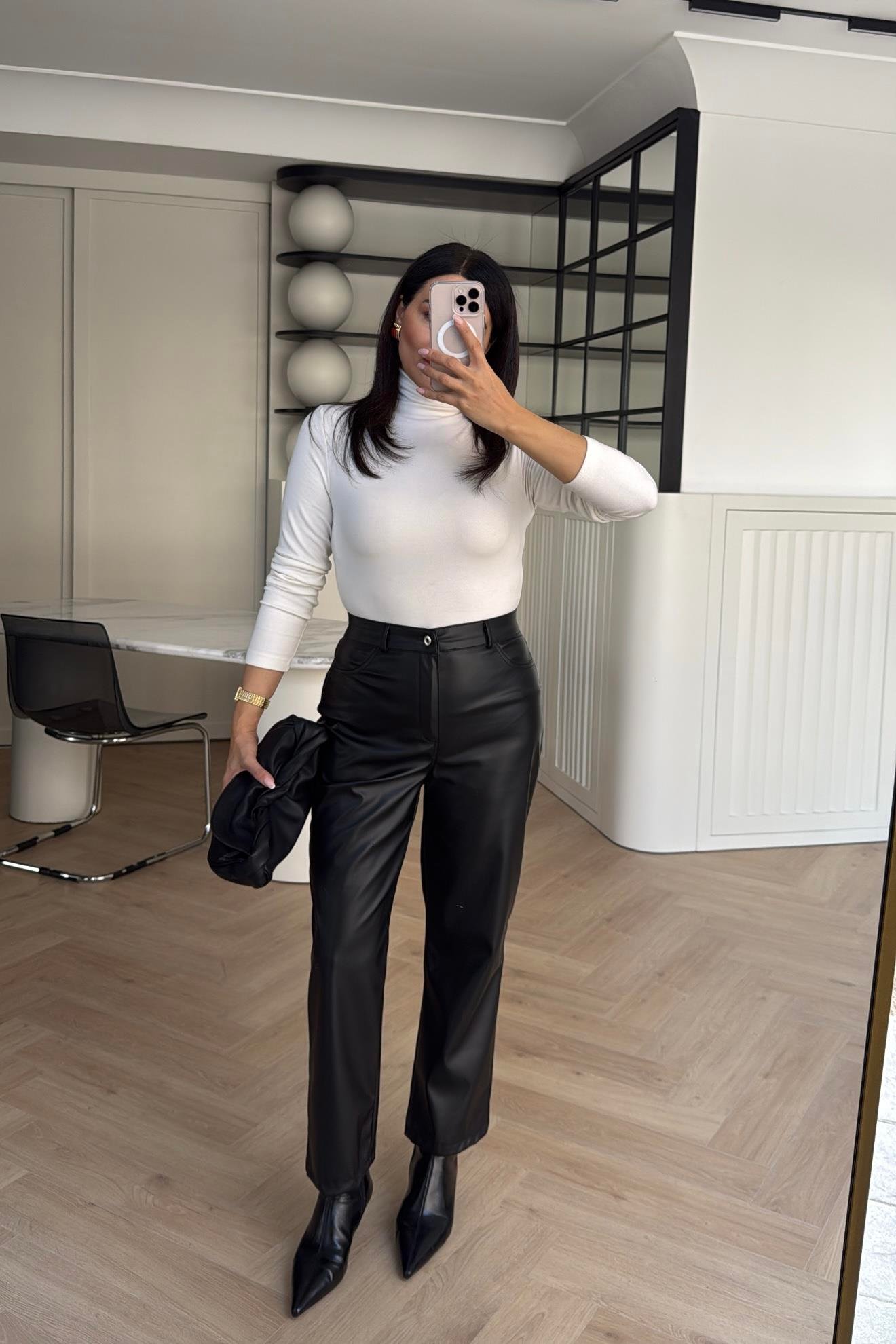 MARKA MODEL YÜKSEL BEL DERİ PANTOLON