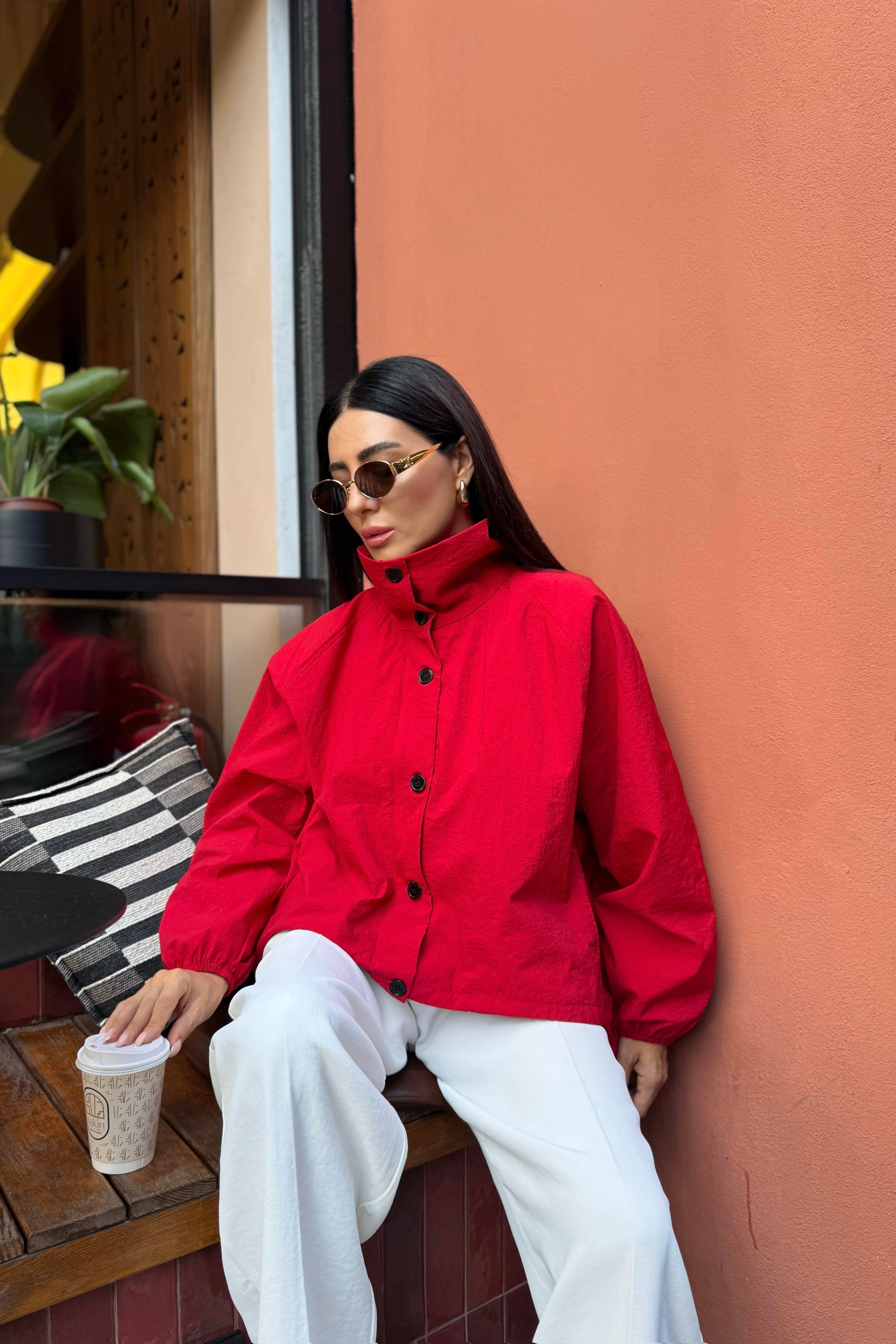 MASSİ MODEL KIRMIZI BOMBER CEKET 