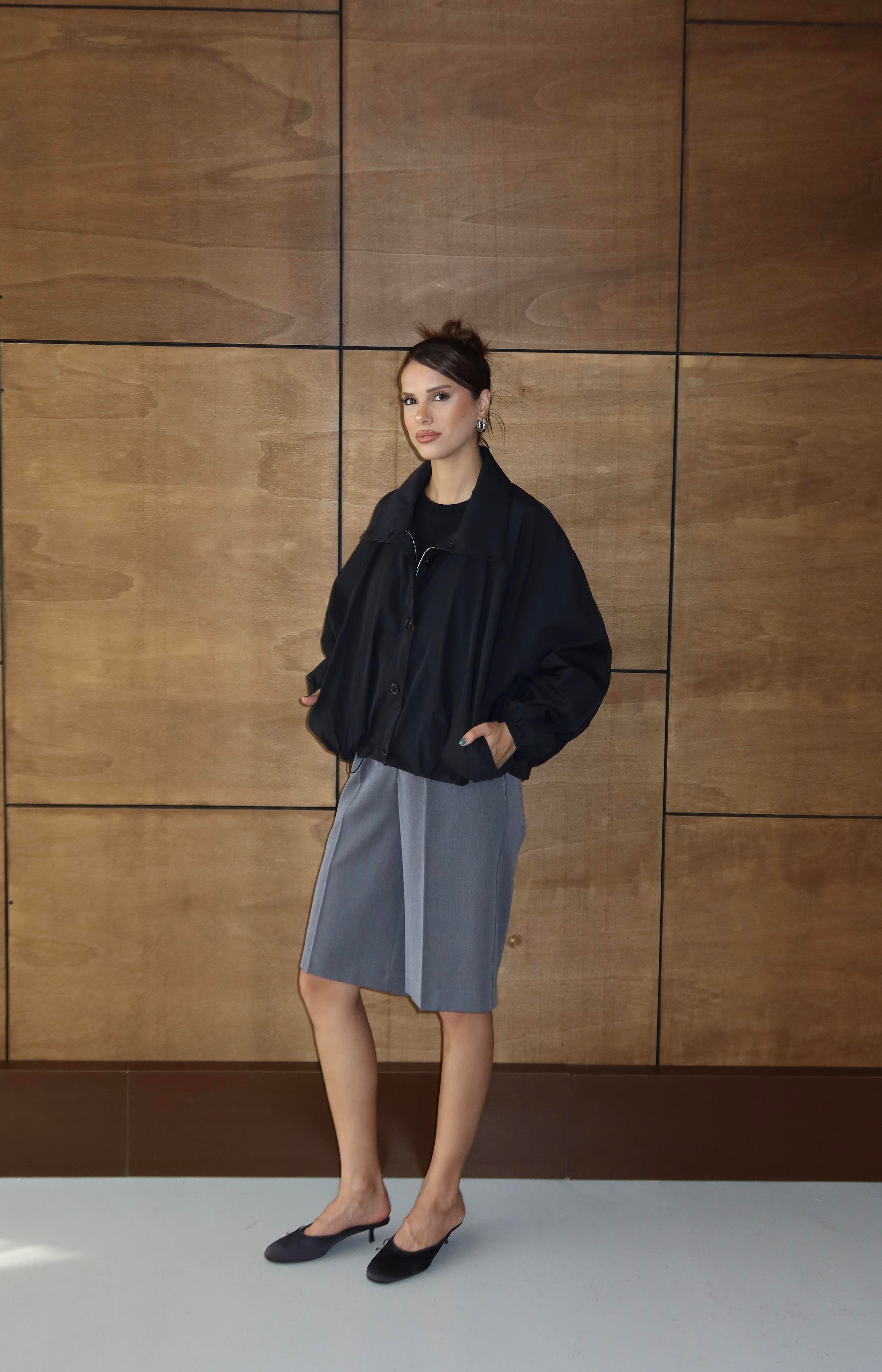 MASSİ MODEL SİYAH BOMBER CEKET