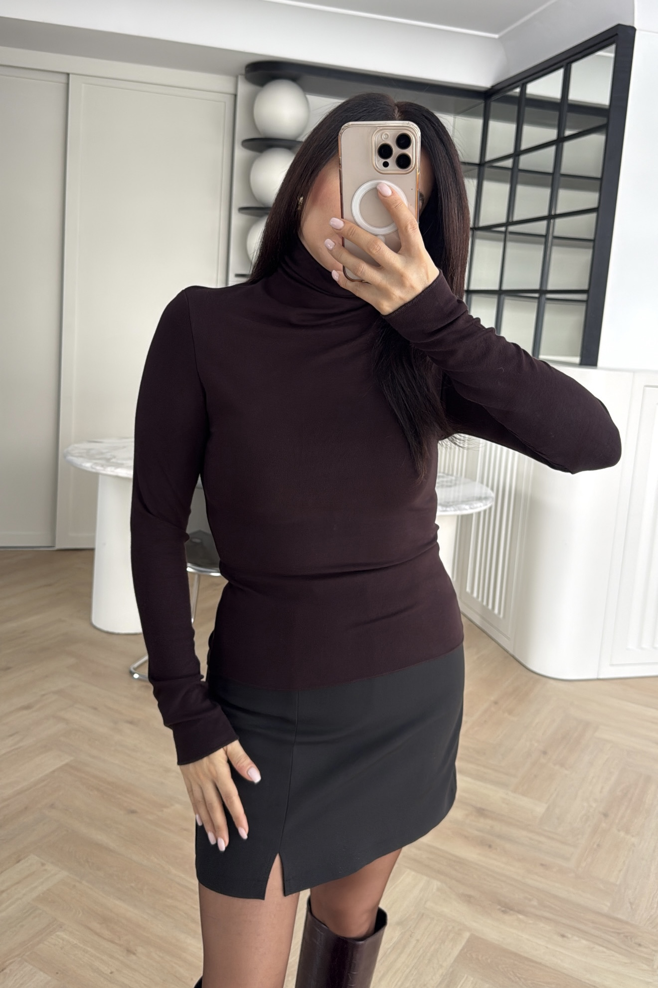 MASSİMO BALIKÇI YAKA MODAL BLUZ KAHVE 