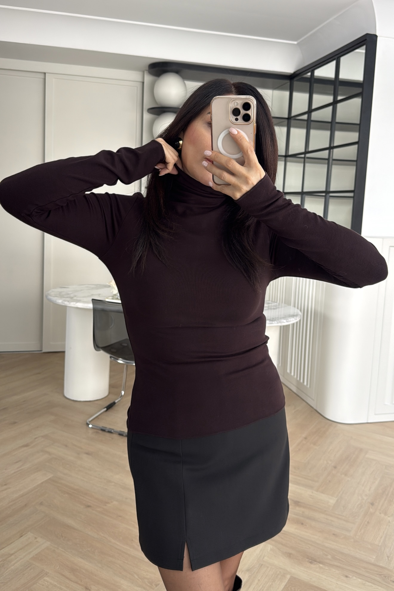 MASSİMO BALIKÇI YAKA MODAL BLUZ KAHVE 