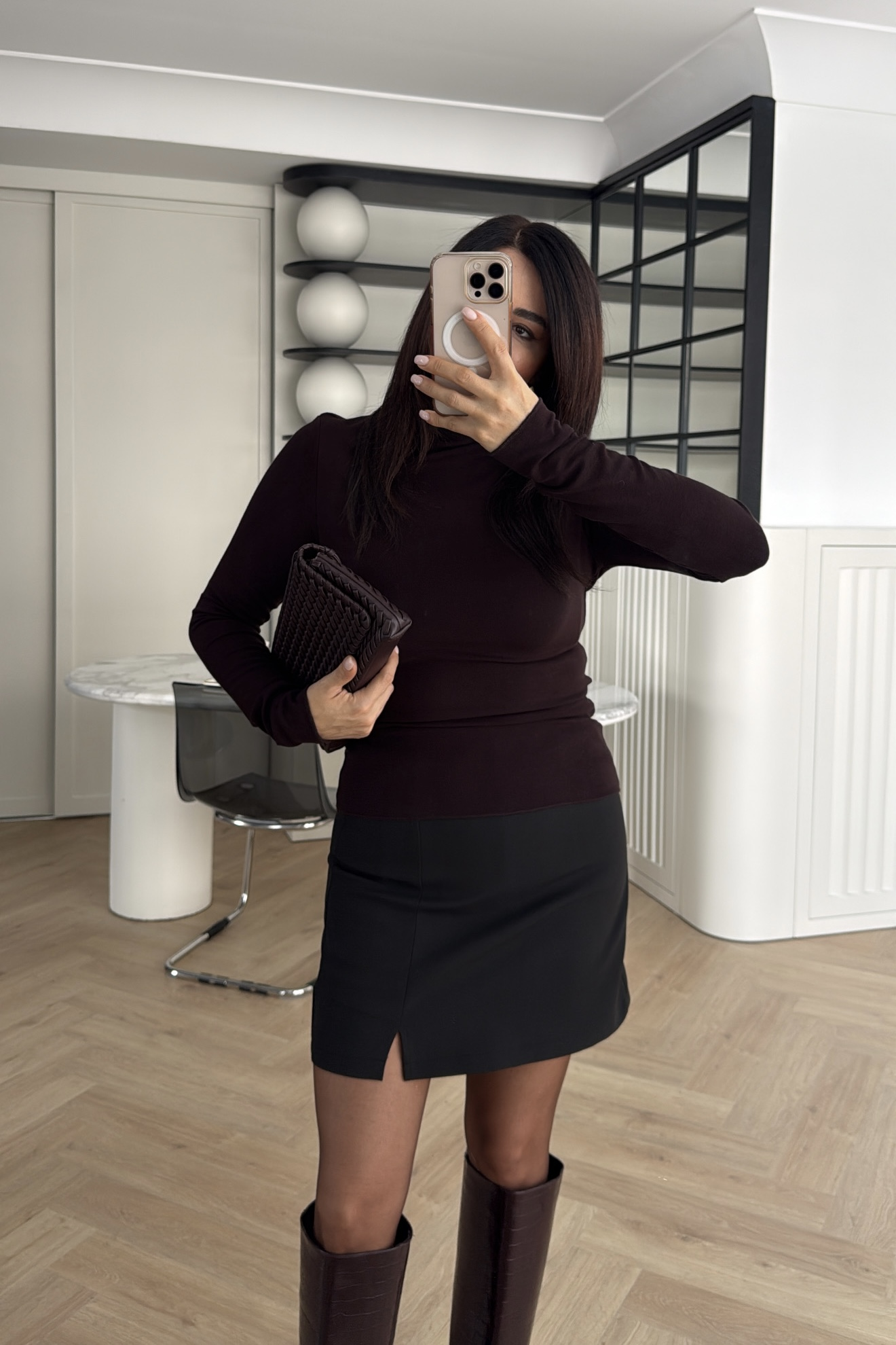 MASSİMO BALIKÇI YAKA MODAL BLUZ KAHVE 