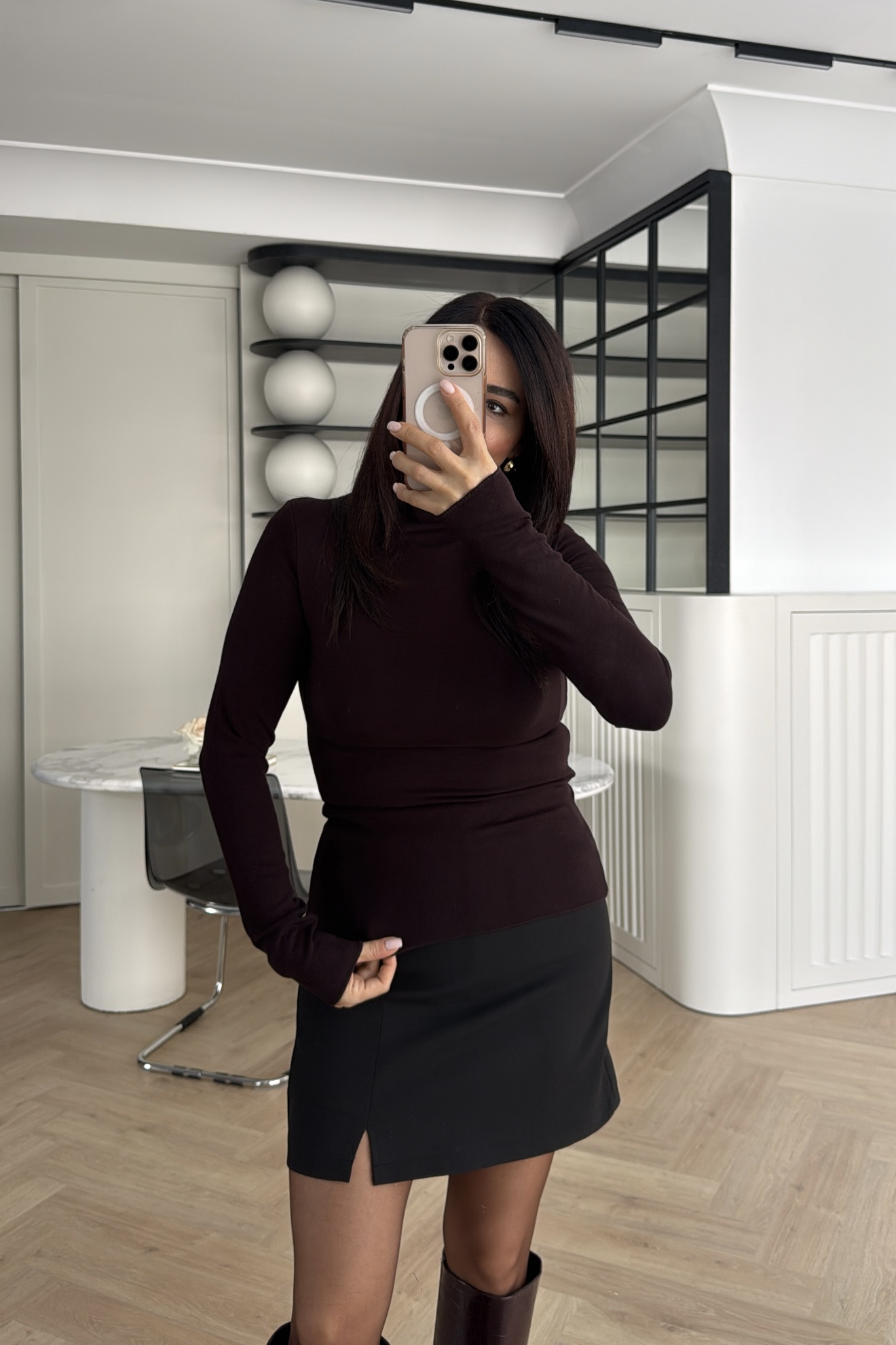 MASSİMO BALIKÇI YAKA MODAL BLUZ KAHVE 