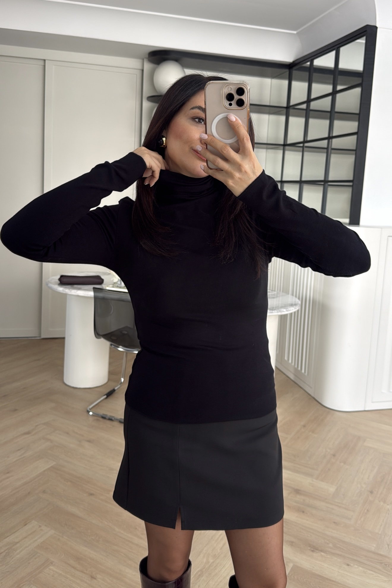 MASSİMO BALIKÇI YAKA MODAL BLUZ SİYAH 