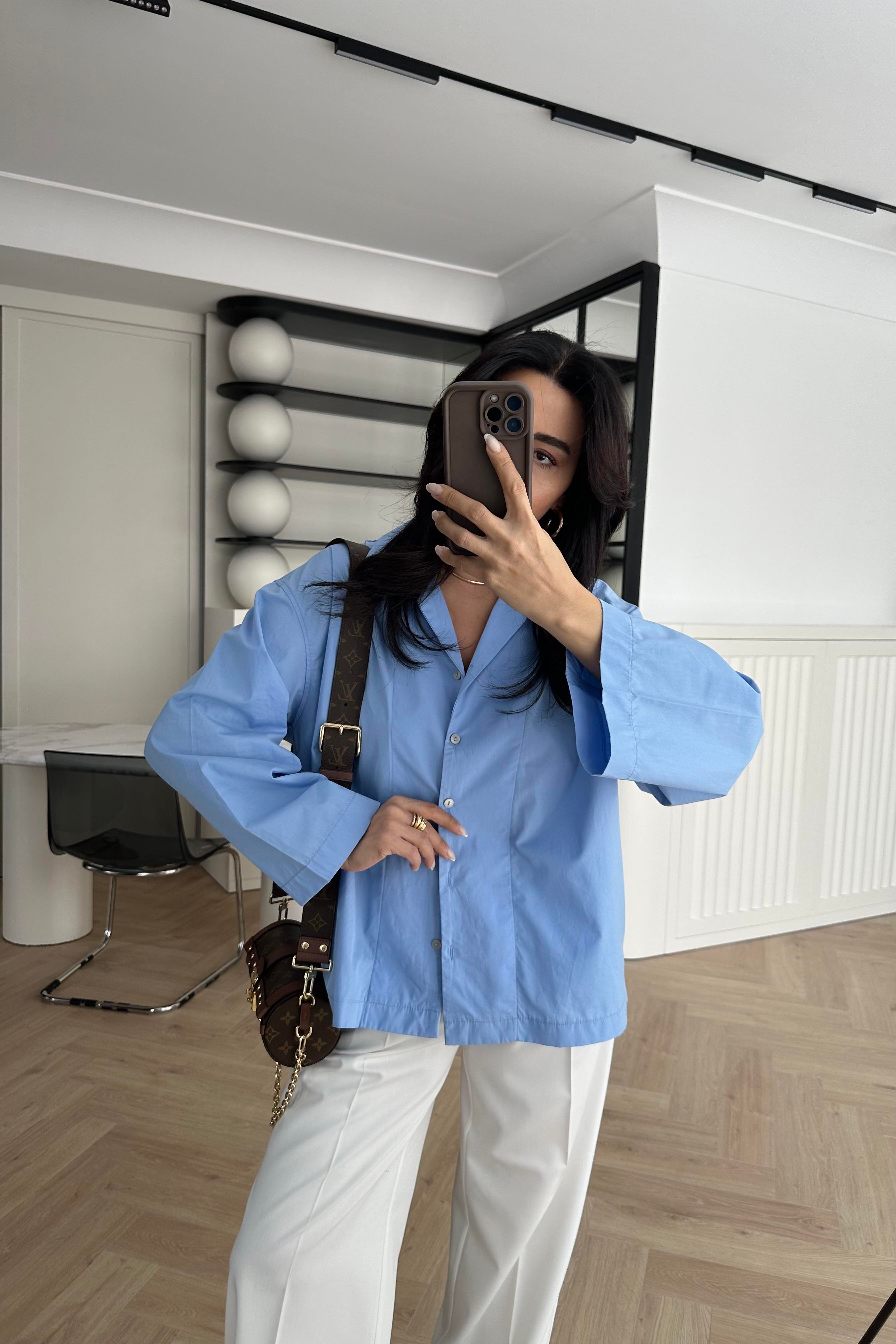 Mavi Oversize Gömlek