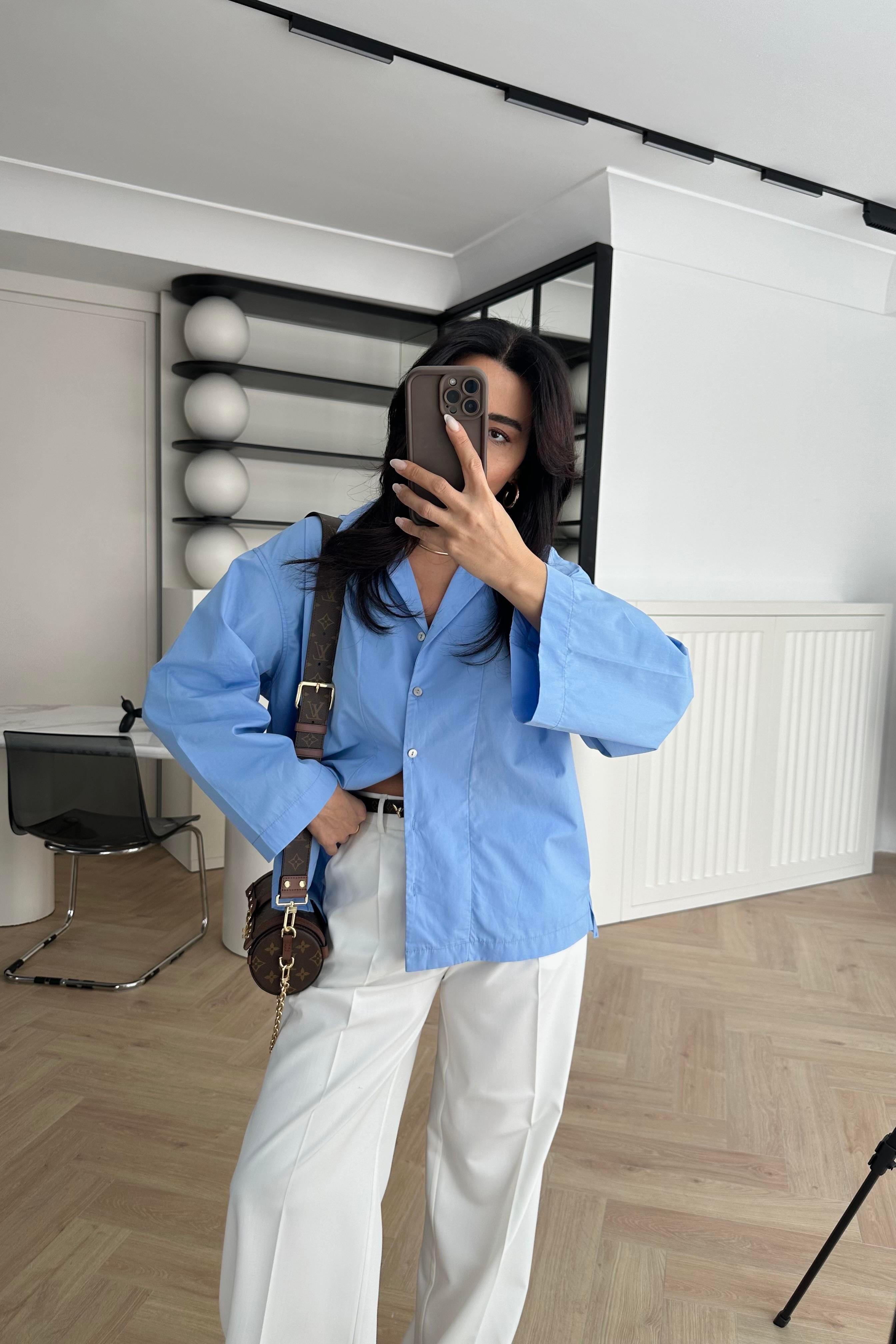 Mavi Oversize Gömlek