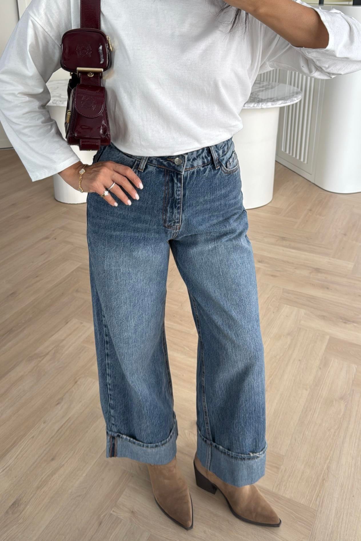 MAVİ PAÇASI KATLI JEAN