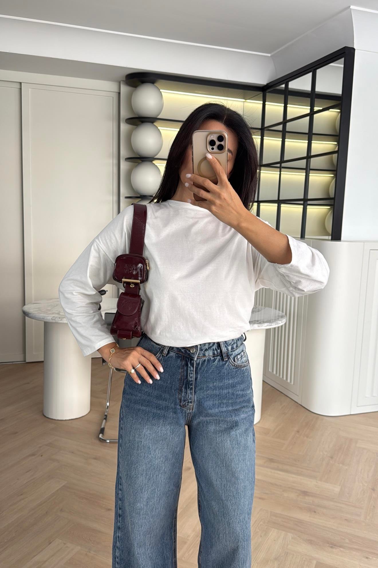 MAVİ PAÇASI KATLI JEAN