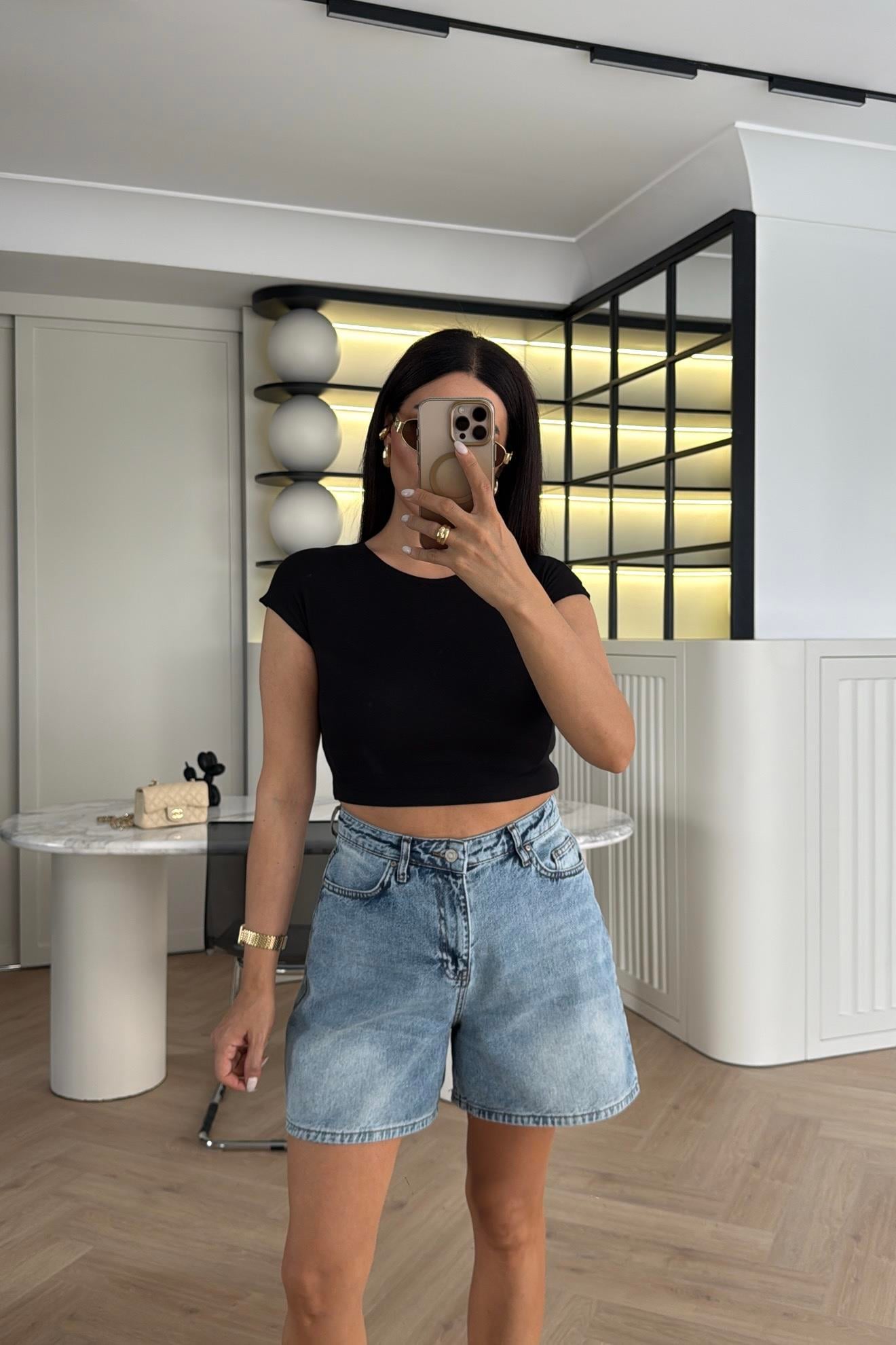 MAVİ ŞEHİR BOY MOM ŞORT