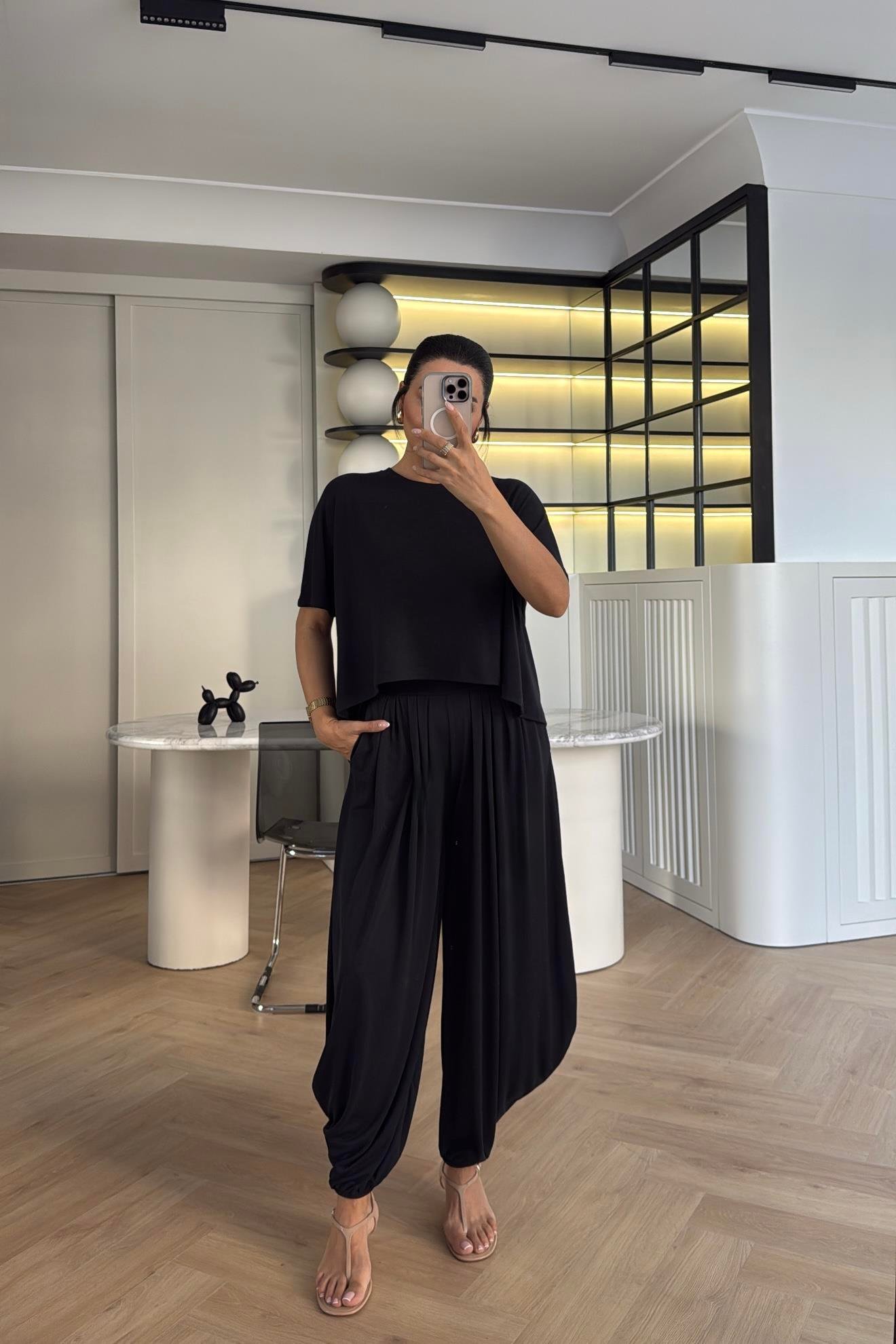 MODAL KUMAŞ ŞALVAR MODEL ANTRASİT TAKIM