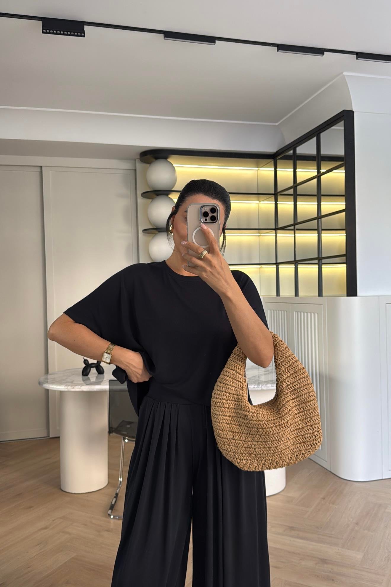 MODAL KUMAŞ ŞALVAR MODEL ANTRASİT TAKIM