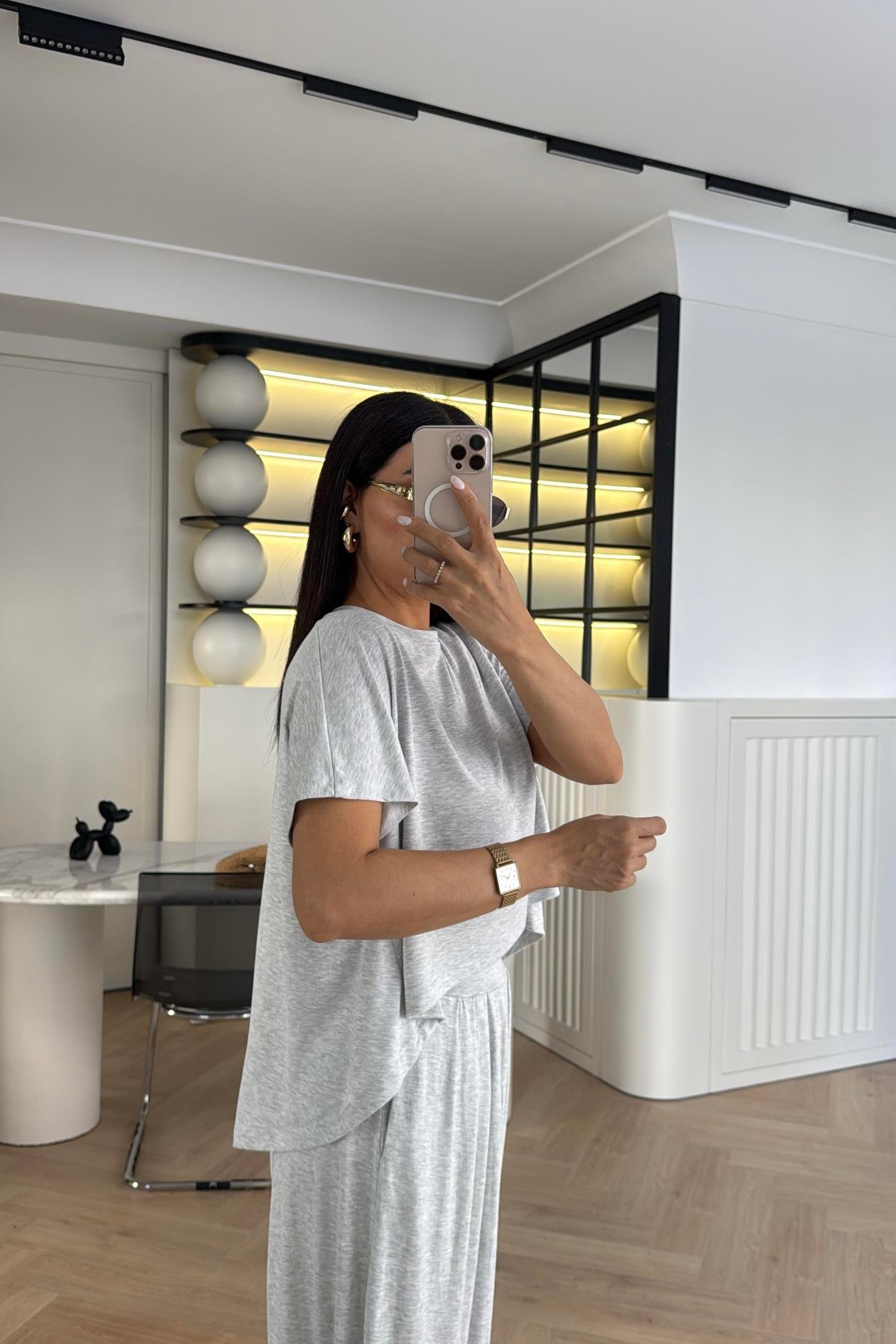 MODAL KUMAŞ ŞALVAR MODEL GRİ TAKIM