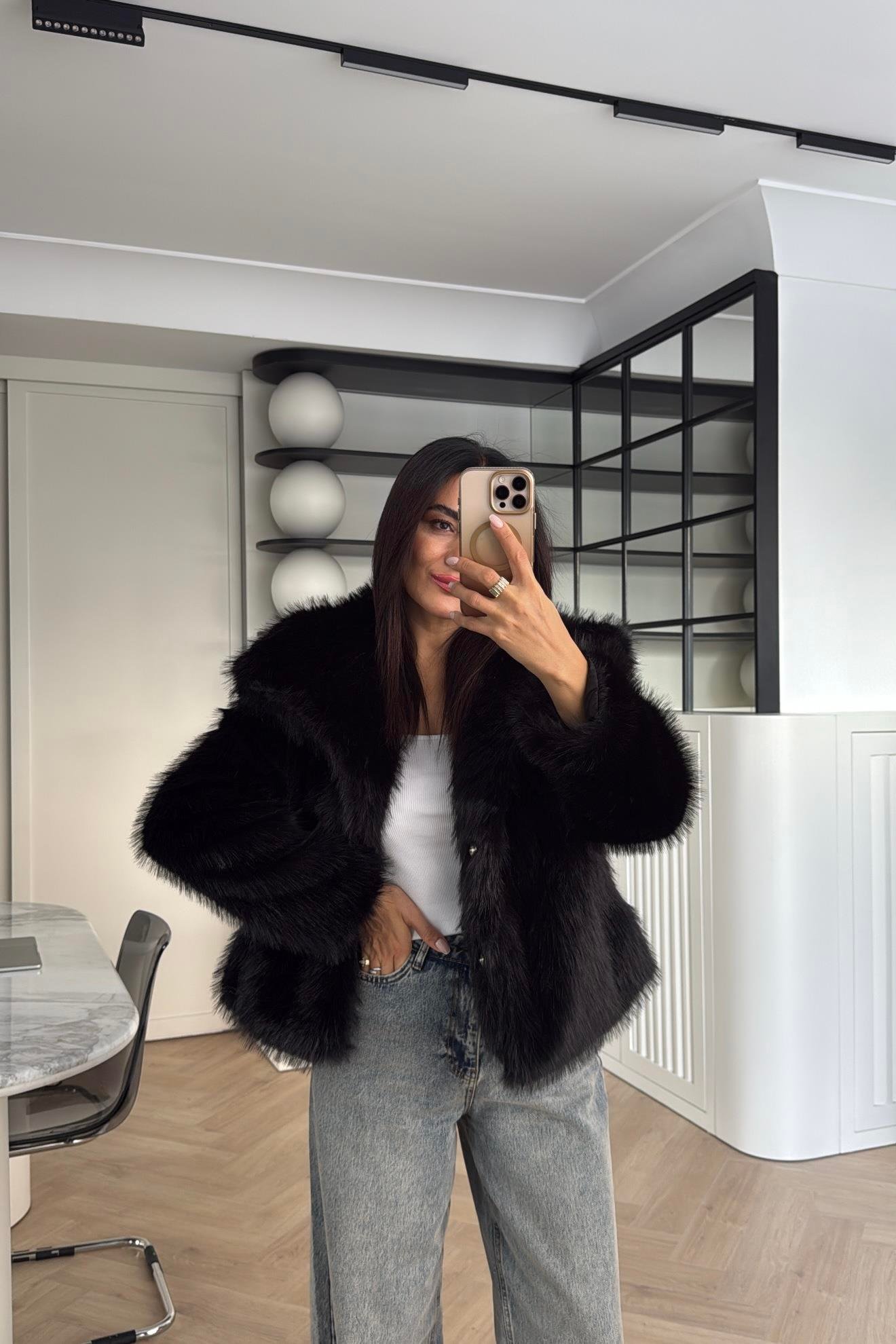 OSLO MODEL SİYAH KÜRK